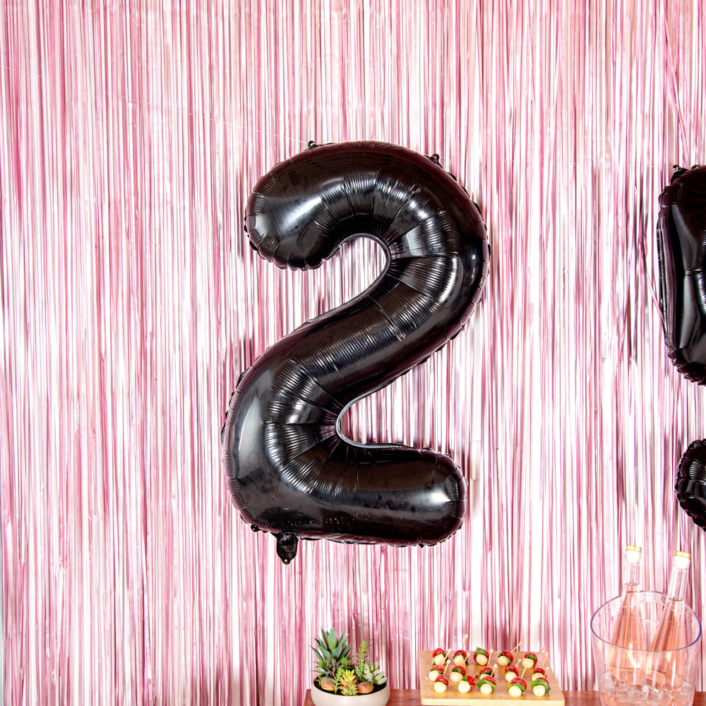 Balloonify Black Mylar Number 2 Balloon - 40 Inch Large Foil Balloon for Birthday Parties, Anniversaries & Celebrations (1 Count Box)