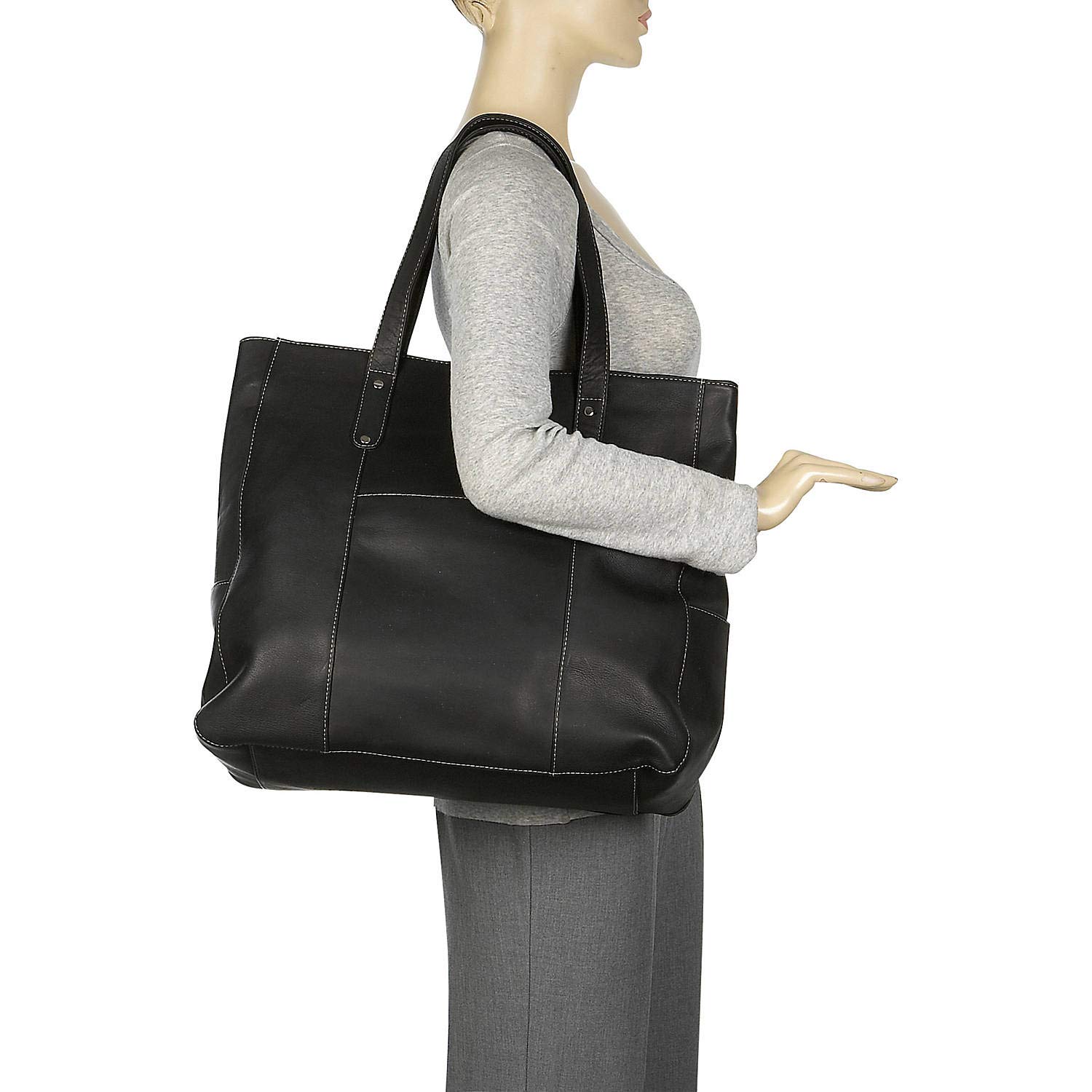 Premium Full-Grain Colombian Vaquetta Cowhide Leather Tote Bag for Women - Large 19.5