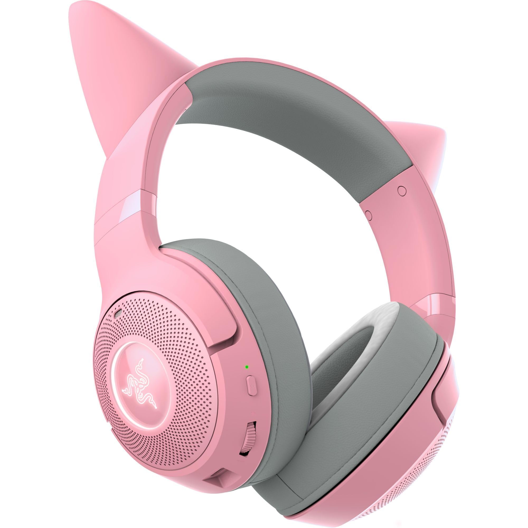 Razer Kraken Kitty V2 BT Wireless RGB Gaming Headset with Chroma Lighting - Bluetooth 5.2, 40mm Drivers, Noise Cancelling Mic - Lightweight Design, 40-Hour Battery, USB-C Charging (Quartz Pink) - Perfect for PC Gaming, Streaming & Mobile Use