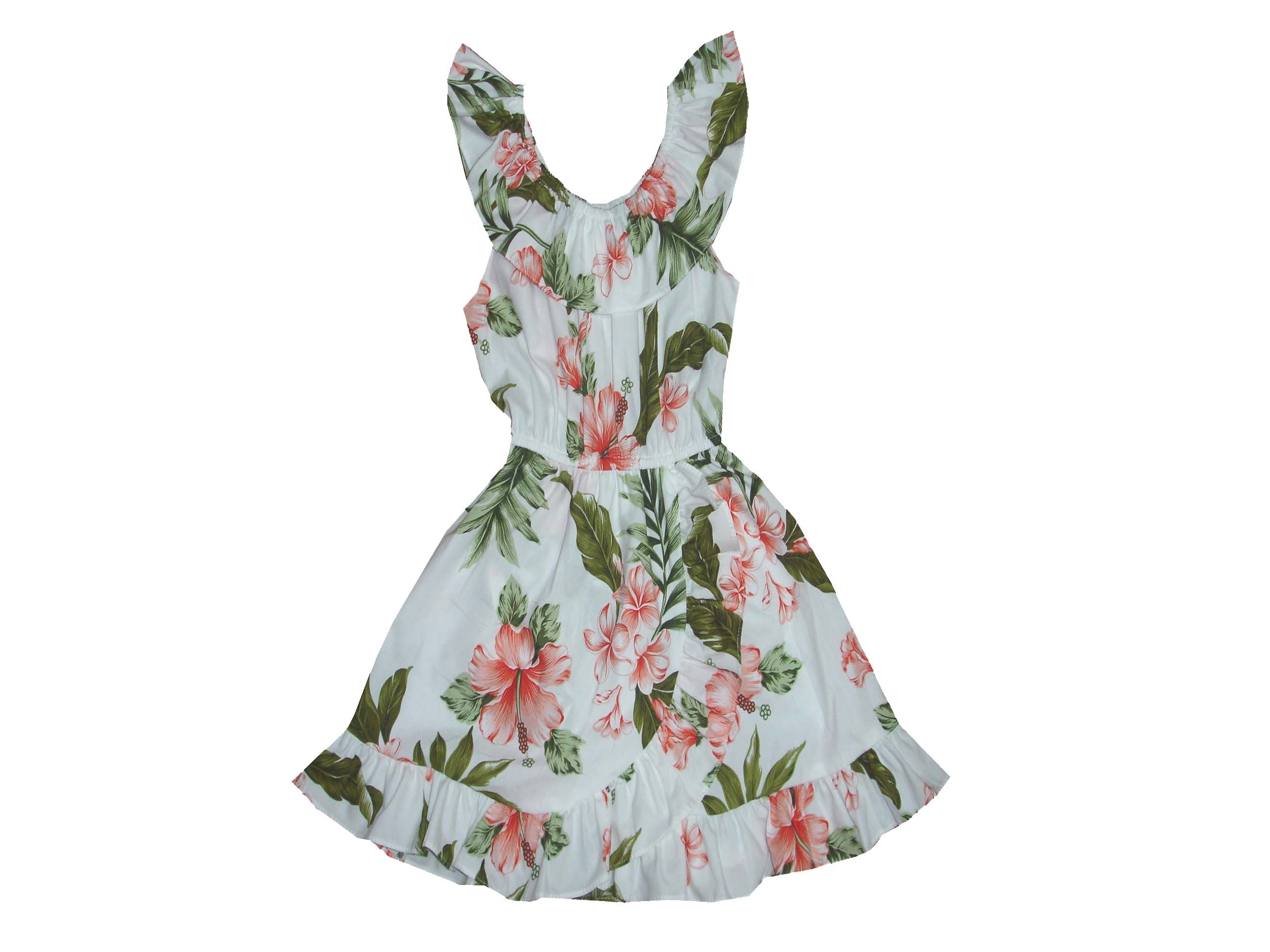 Floral Print Cotton Hawaiian Dress for Girls - Perfect for Beach Vacations, Summer Parties & Tropical Getaways