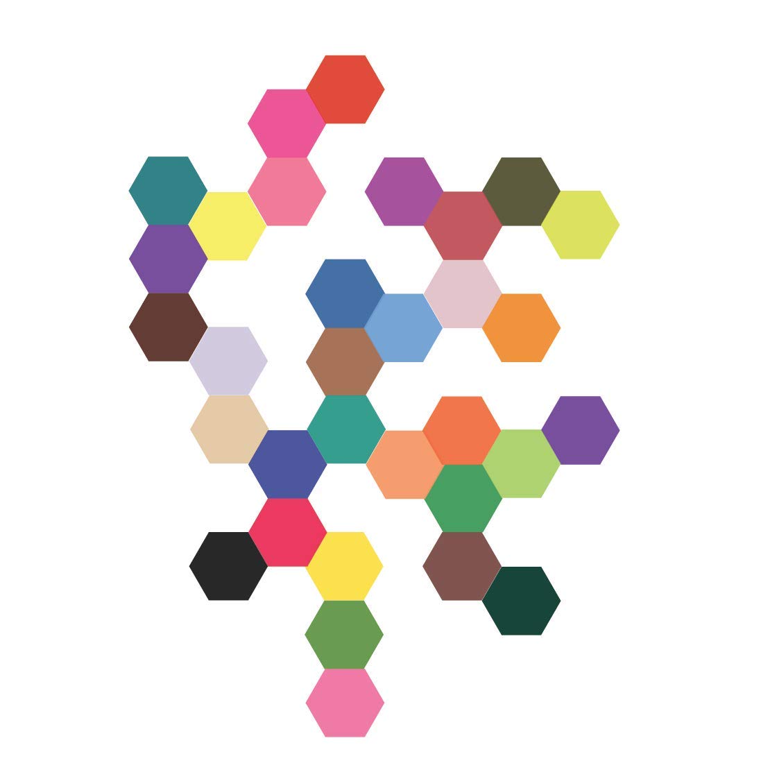 32-Piece Hexagon Wall Stickers - Removable Peel and Stick Wall Decals for Home & Office Decor - Perfect for Bedroom, Nursery, Living Room, and Dorm Room Wall Art