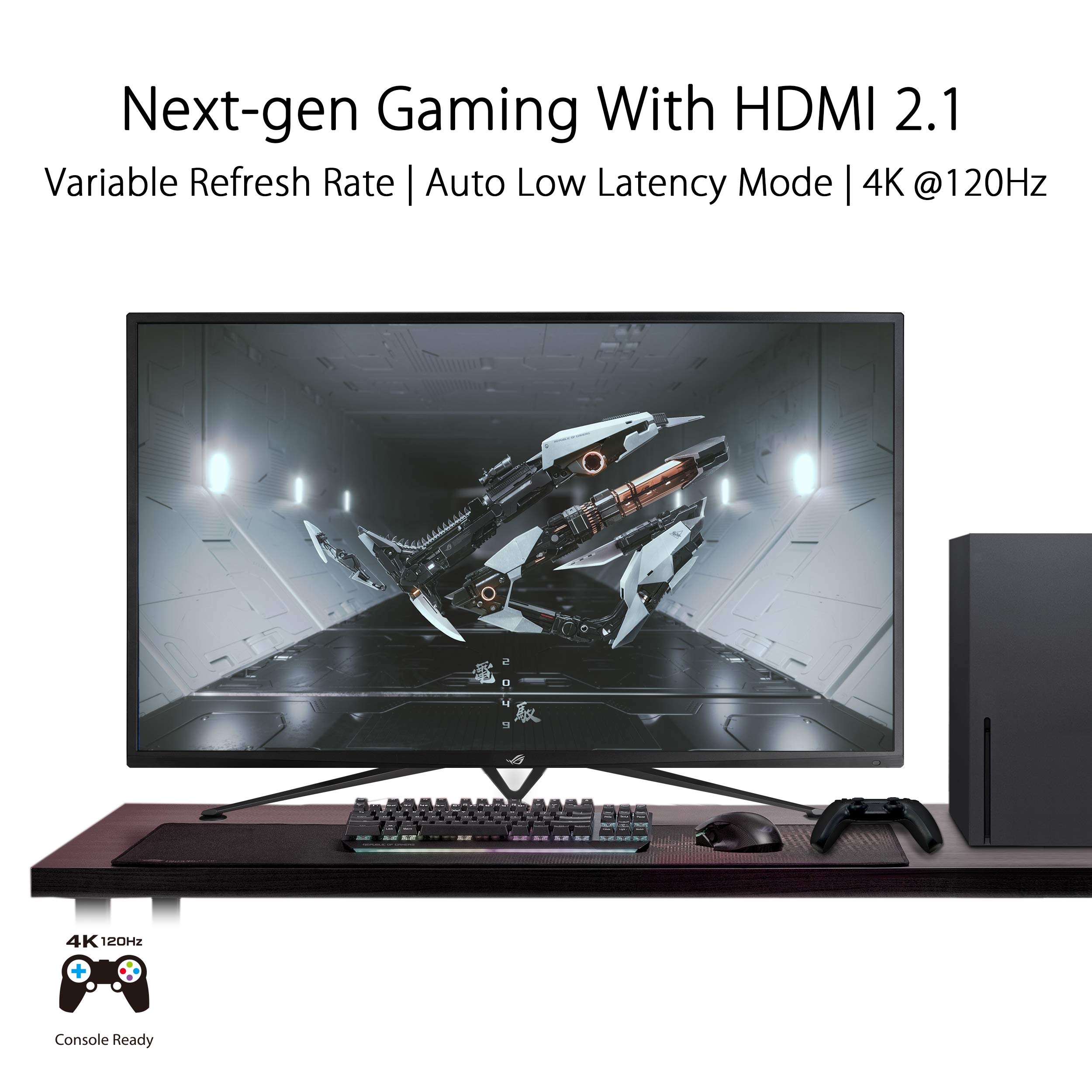 ASUS ROG Strix XG43UQ 43-Inch 4K UHD Gaming Monitor - 144Hz Refresh Rate, 1ms MPRT, FreeSync2 HDR, DisplayHDR 1000, DSC, VA Panel, 16:9 Aspect Ratio, 3840x2160 Resolution, DisplayPort & HDMI 2.1 - Perfect for Competitive Gaming, Streaming & Professional Content Creation