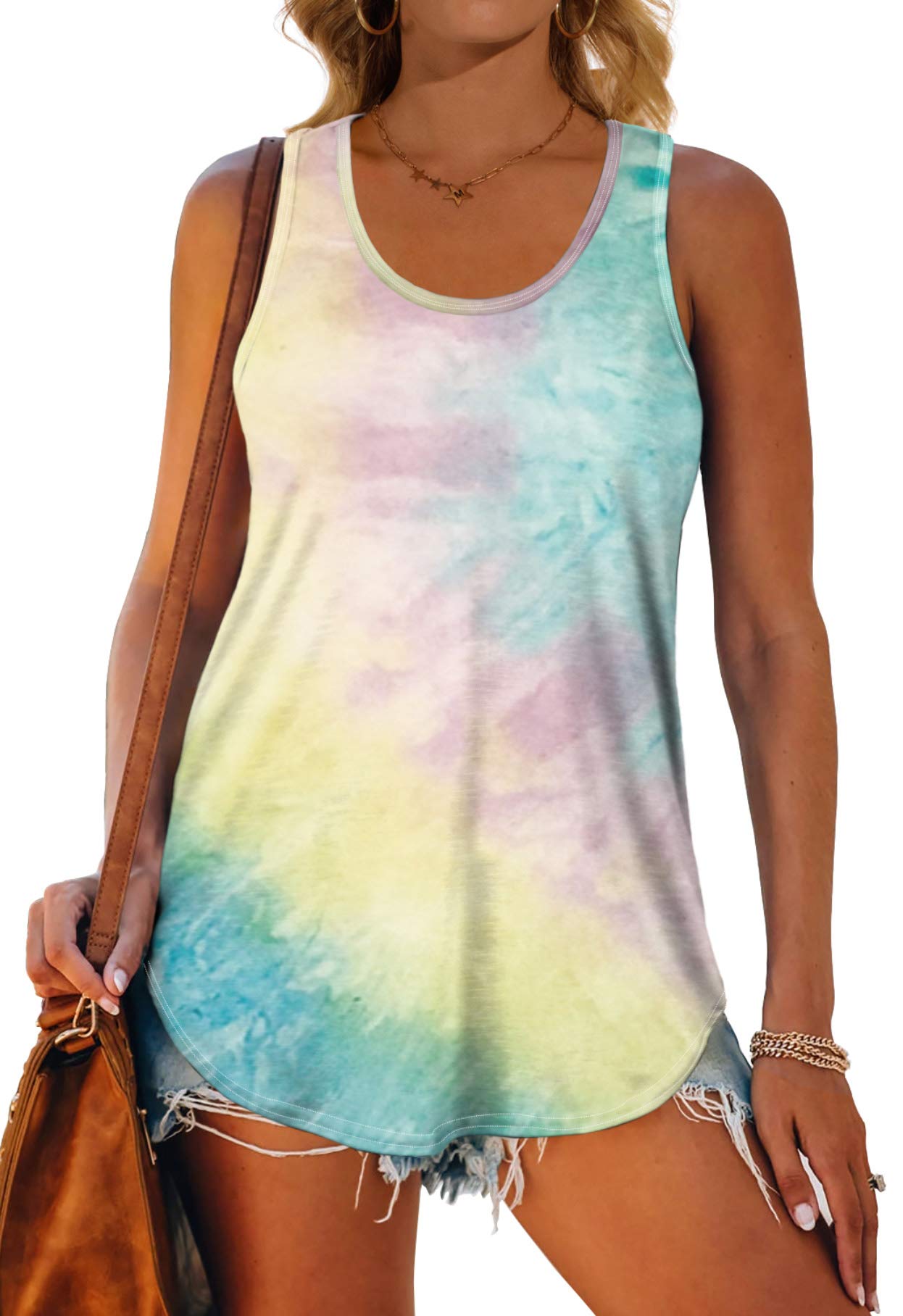 Women's Racerback Tank Tops - Loose Fit Summer Shirts for Casual Wear, Gym, Yoga & Beach Outfits