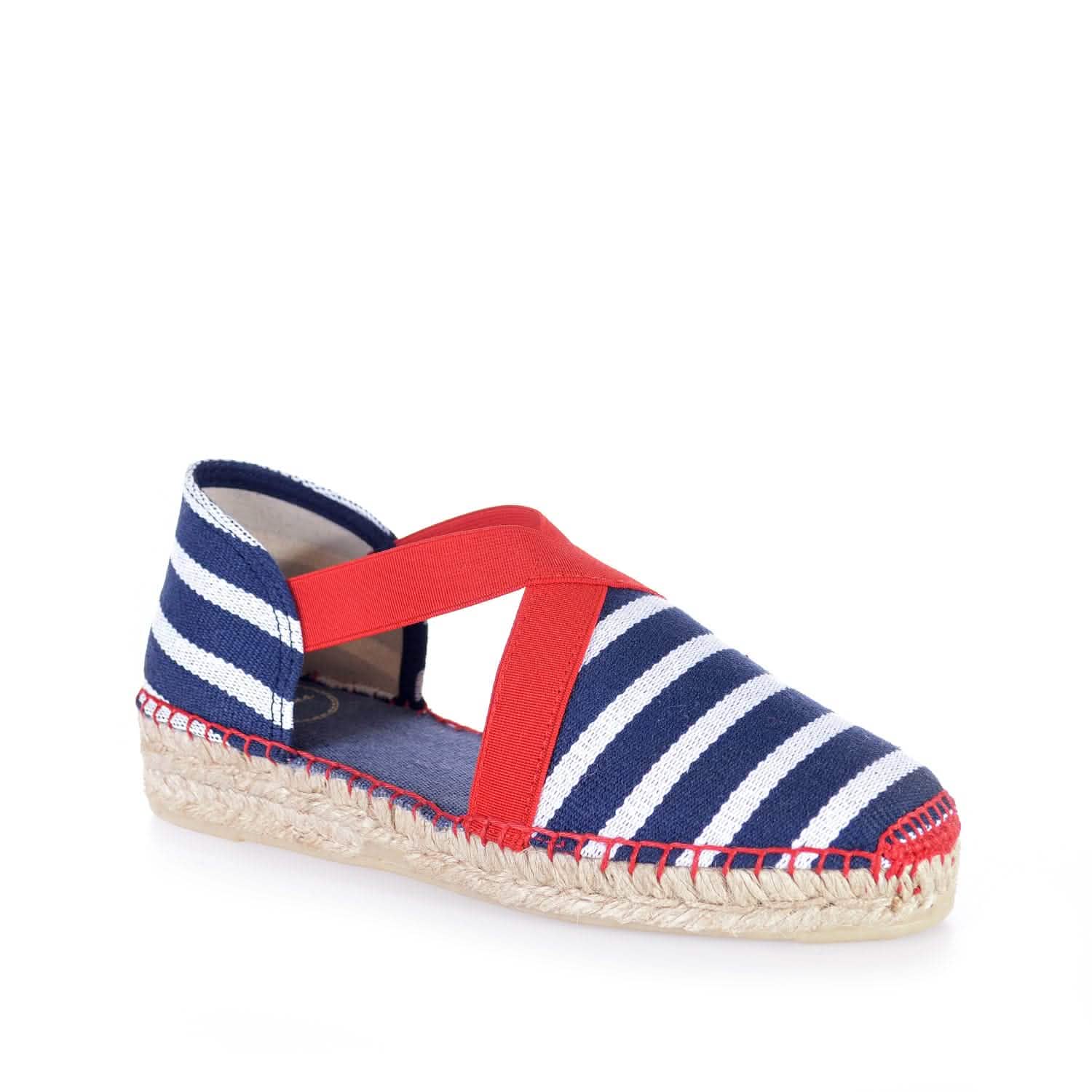 Vegan Striped Cotton Blend Flat Espadrilles for Women - Comfortable Summer Casual Shoes for Beach, Travel & Everyday Wear - Estartit