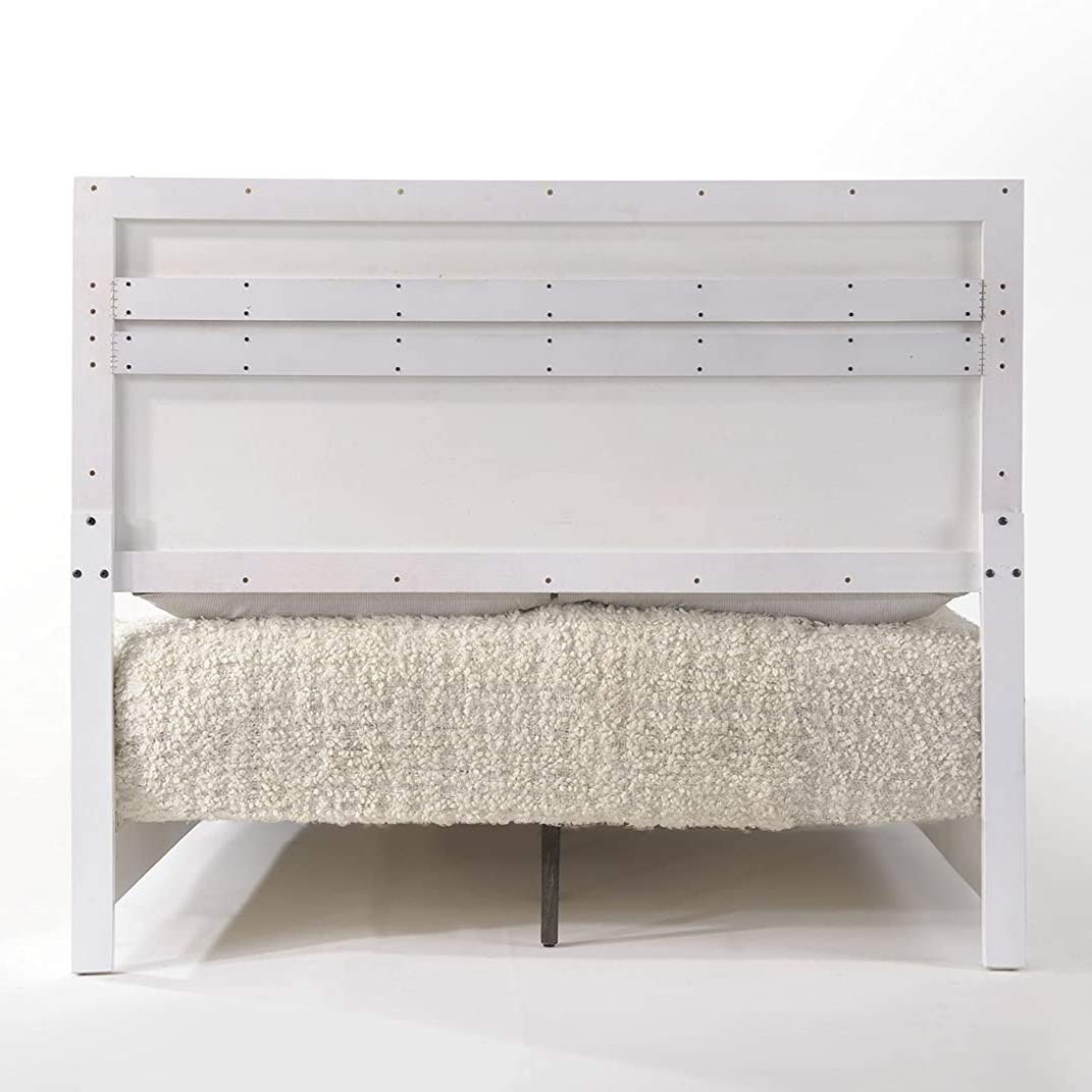 Solid Wood Queen Bed Frame with Headboard & Footboard - No Box Spring Needed, Includes 2 Storage Drawers | White Platform Bed for Queen Mattress | Perfect for Master Bedroom, Guest Room & Small Space Furniture