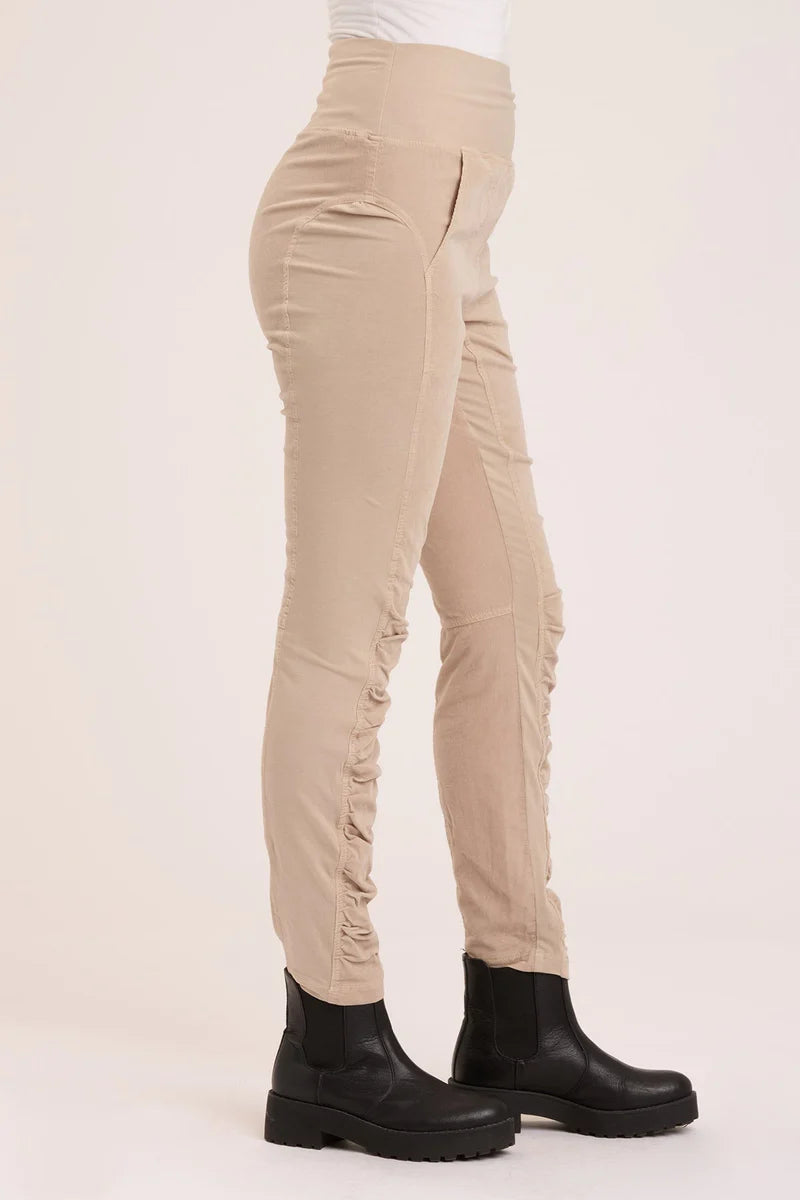 Cord Penny Legging Sand - Women's Stretch Corduroy Pants for Casual Wear & Fall Fashion | Perfect for Office, Lounge & Outdoor Activities
