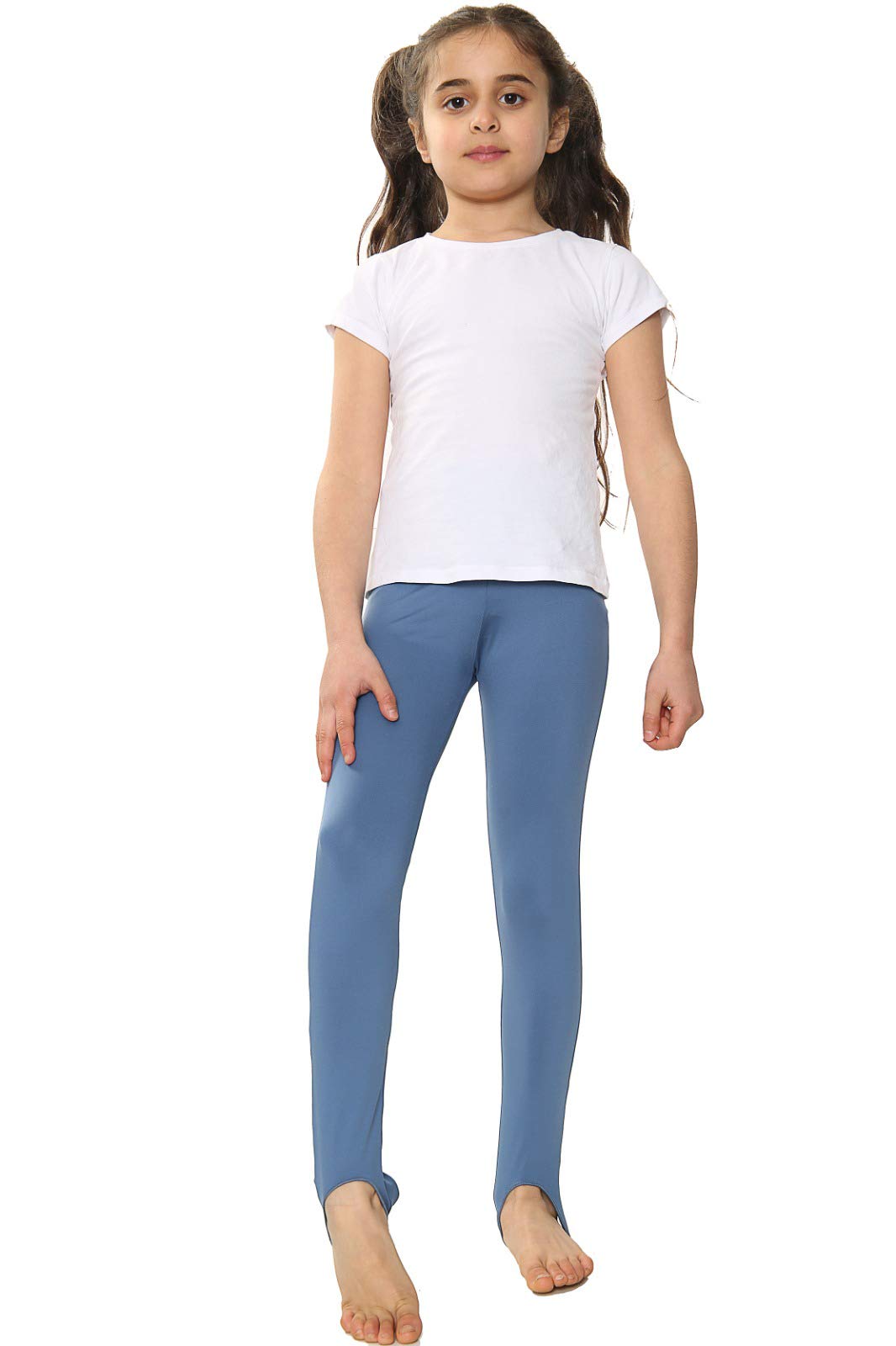 Aelstores Girls Lycra Stirrup Leggings - Dance, Disco, Fitness, Gymnastics & Yoga Pants with Foot Hole - Perfect for Ballet, Cheerleading, Workouts & Active Play