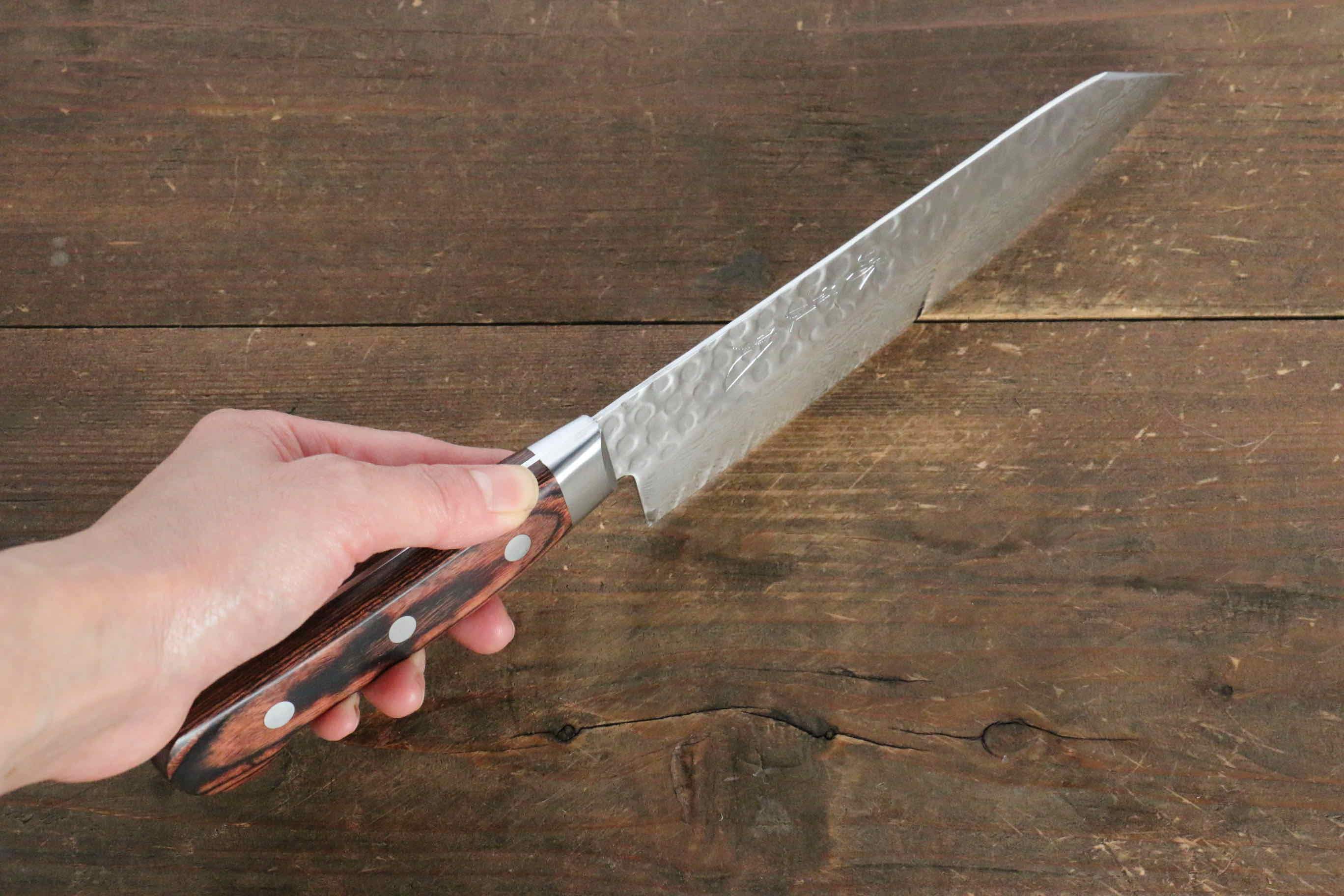 Premium Jikko VG10 17-Layer Kiritsuke Gyuto Knife 170mm - Japanese Chef Knife with Mahogany Handle - Perfect for Sushi, Sashimi & Precision Vegetable Cutting