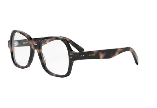 Celine THIN CL50148I 055 Shiny Colored Havana Geometric Women's Eyeglasses - Stylish & Trendy Frames for Work, Reading & Fashion Accessories