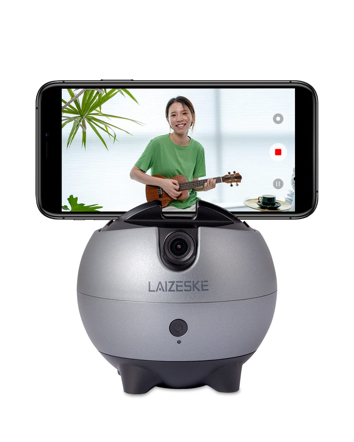 360° Auto Tracking Phone Holder - No App Required, Hands-Free Face & Body Motion Tracking for Live Streaming - Perfect for Facebook, YouTube, TikTok Vlogs & Video Calls
