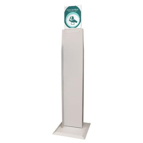 Automatic Hand Sanitizer Dispenser Stand - Dual Sided Floor Mount with Quartz Beige Finish | Perfect for Home, Office, and Public Spaces