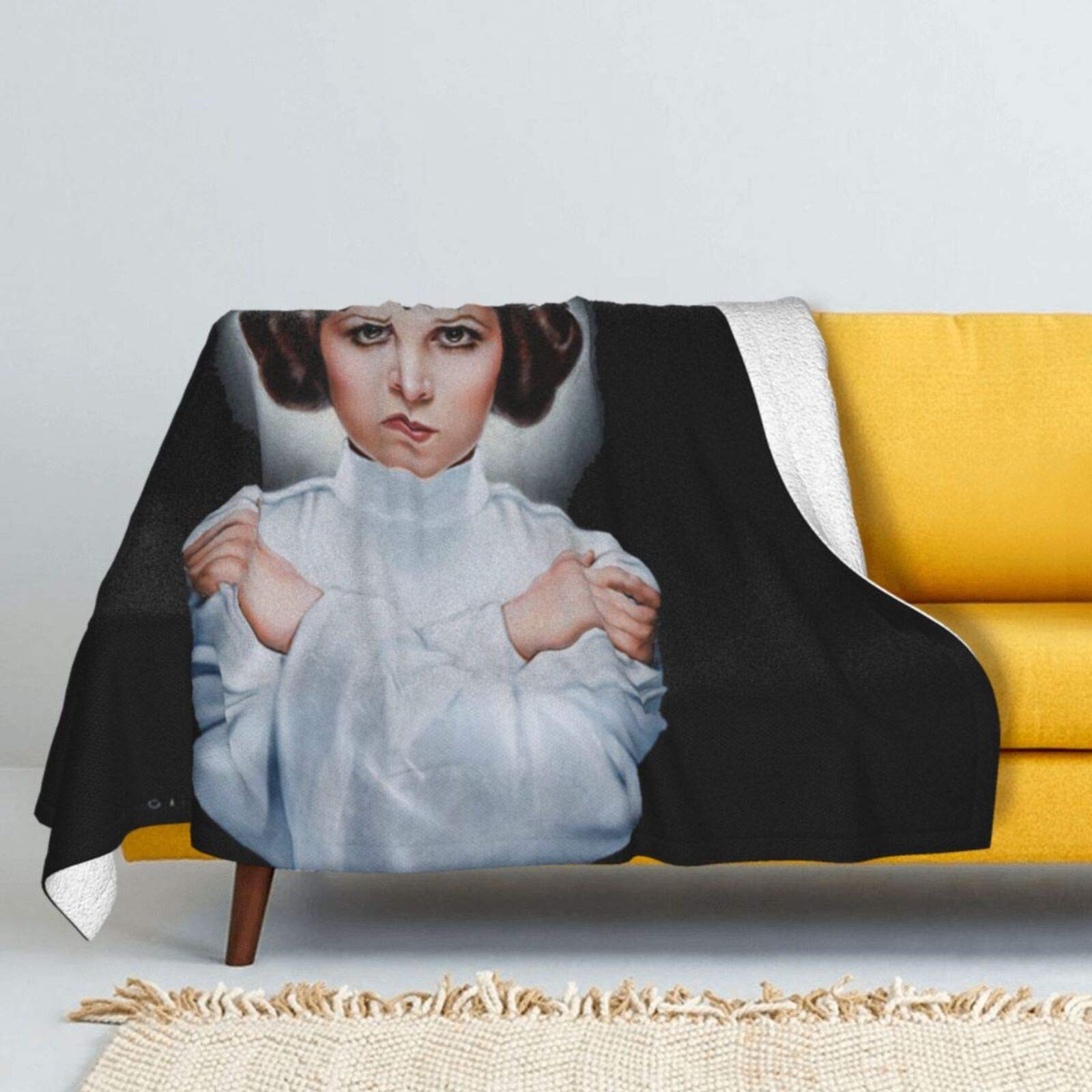 TRIOEPU Star Wars Princess Leia Flannel Fleece Blanket - Ultra Soft & Warm Lightweight Throw Blanket for Sofa, Bed, Dorm - Perfect for Movie Nights & Cozy Winter Evenings