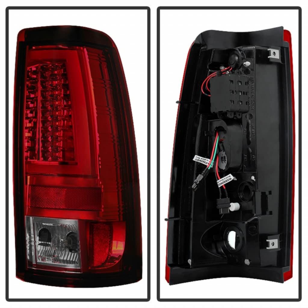 Spyder V2 LED Red Smoke Tail Lights Pair for Chevy Silverado 1500/2500 (2003-2006) - Model 5081933 | Enhanced Visibility & Style for Night Driving & Custom Truck Upgrades