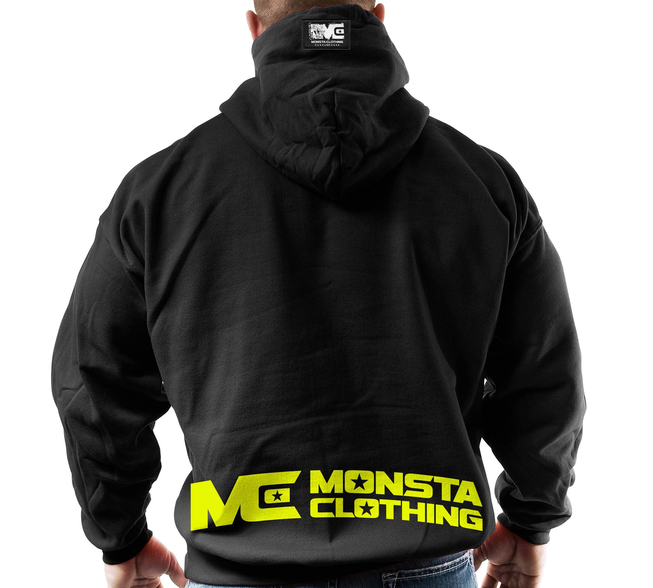 MonstaMan Muscle Symbol Men's Bodybuilding Hoodie - Gym Workout & Fitness Training Apparel for Weightlifting & Strength Training
