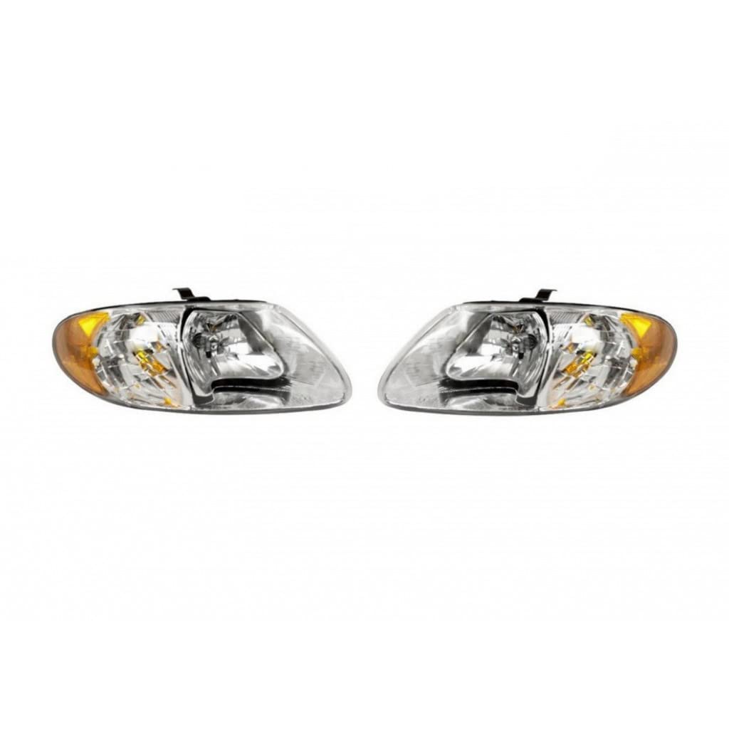 2001-2007 Dodge Caravan & Grand Caravan Headlight Assembly Pair - Driver & Passenger Side - Composite Headlights CH2502129 CH2503129 4857701AC 4857700AC - Perfect for Night Driving & Vehicle Restoration Projects