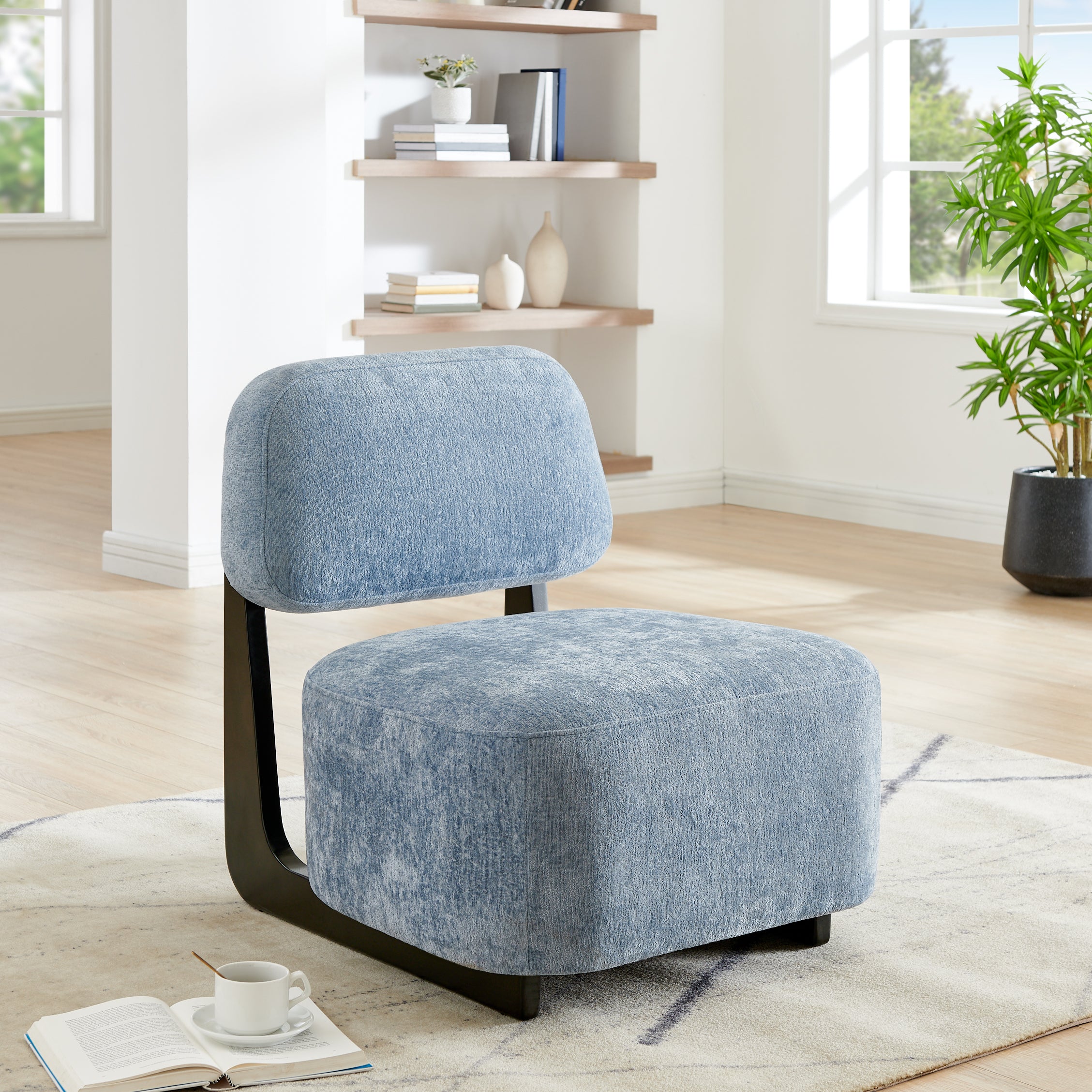 Solara Modern Accent Chair with Solid Wood Frame - Roundhill Furniture - Stylish Living Room Seating for Home & Office Decor