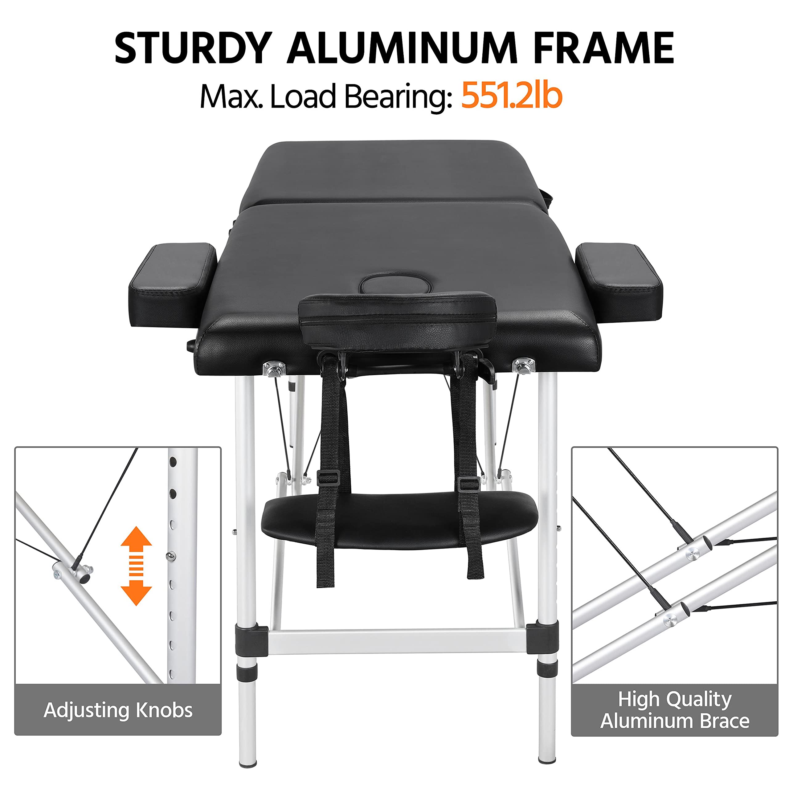 Yaheetech Portable Adjustable Massage Table - 24