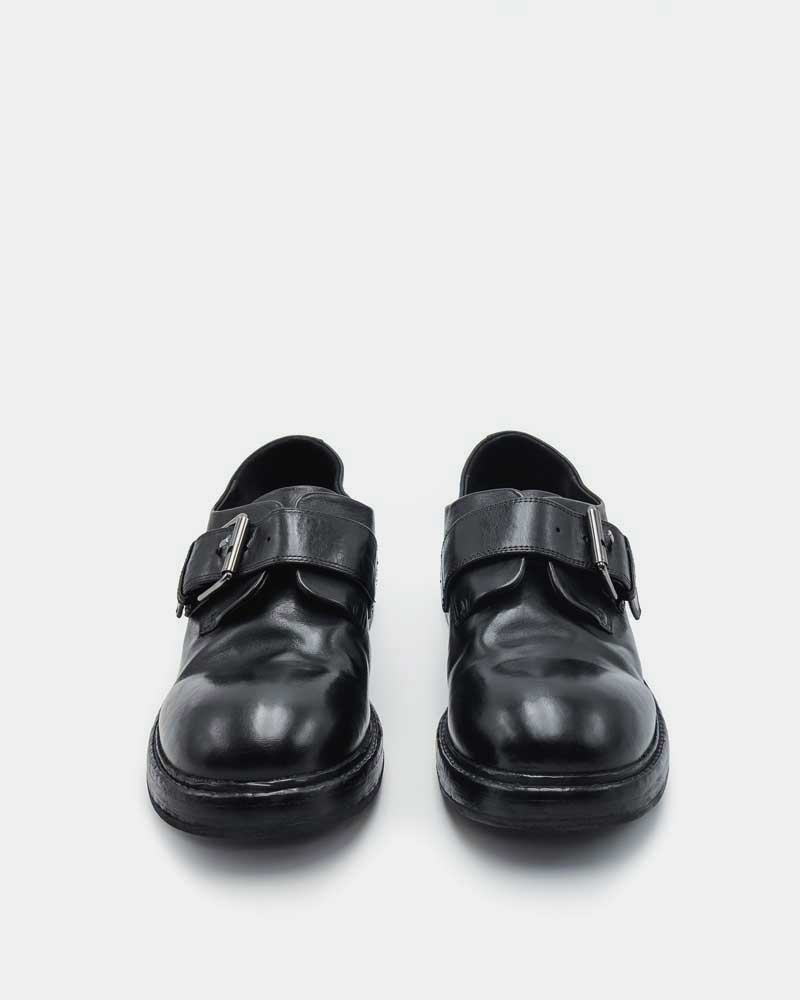 Premium Black Calfskin Monk Strap Loafers for Men - Comfortable Dress Shoes for Business, Office & Formal Occasions