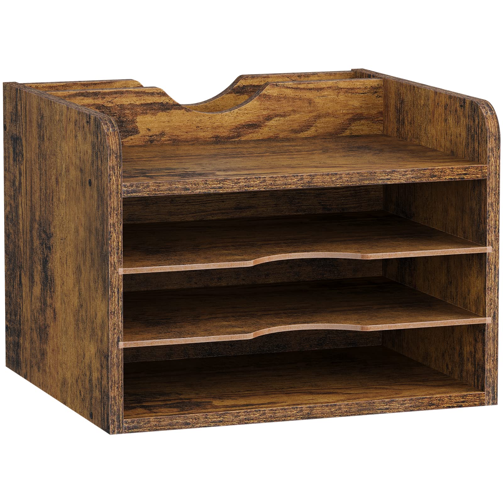 Vintage Wood File Organizer Desktop - 13.7