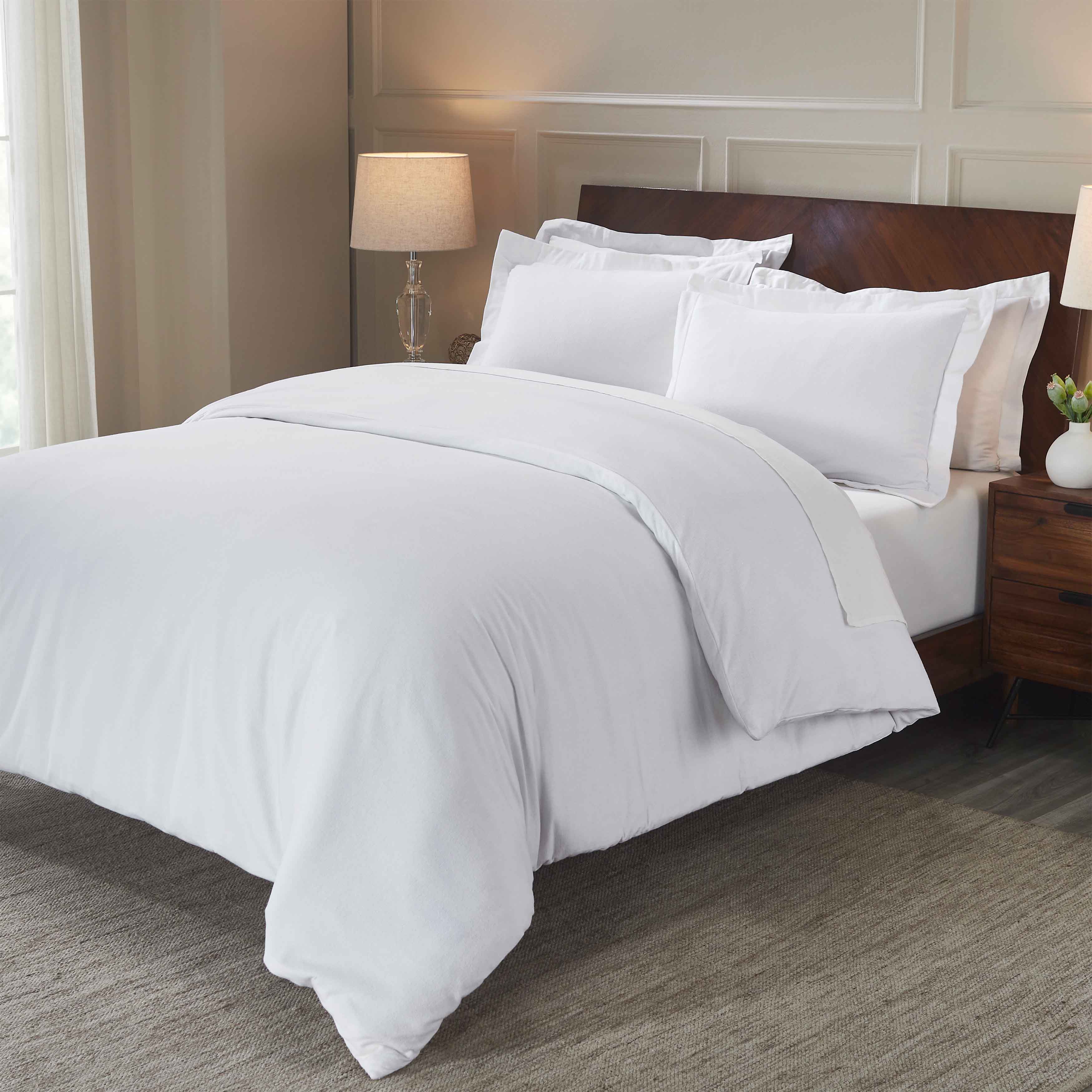 Premium Rome Flannel Cotton Solid Brushed Duvet Cover Set - Soft & Cozy Queen/King Size Bedding for Winter - Perfect for Cold Weather & Cozy Bedroom Decor