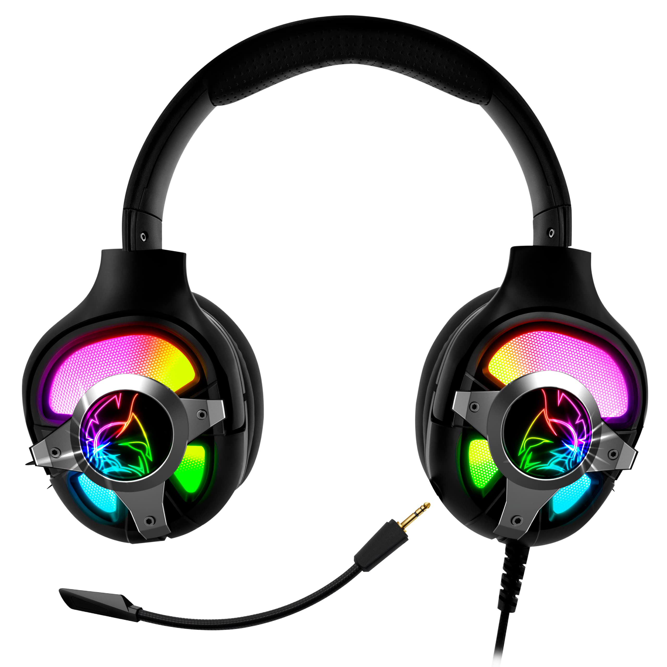 EMPIRE GAMING WarCry G-W10 RGB Gaming Headset with 7.1 Virtual Surround Sound, Noise Cancelling Mic - Compatible with PS4/PS5, Xbox One Series, PC & Mac - Detachable Mic & Remote Control - Perfect for FPS, Streaming & Online Gaming