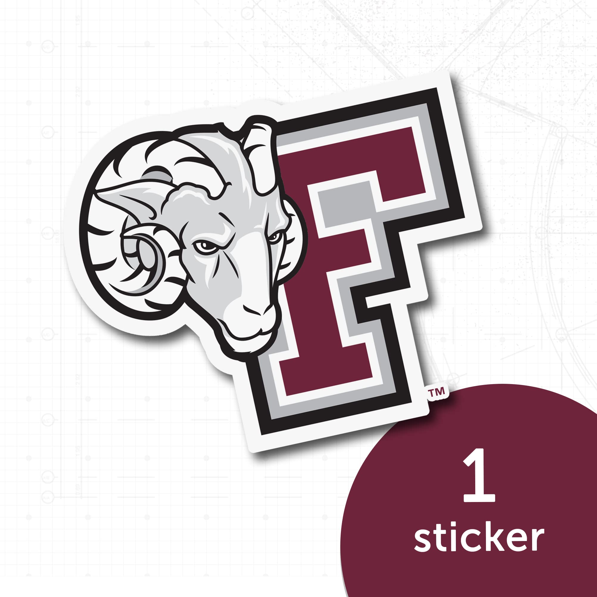 Fordham University FU Rams Vinyl Decal Sticker - Desert Cactus Design for Laptop, Water Bottle, Car & Scrapbook - Perfect for School Spirit, College Gifts & Fan Accessories (IND 005)