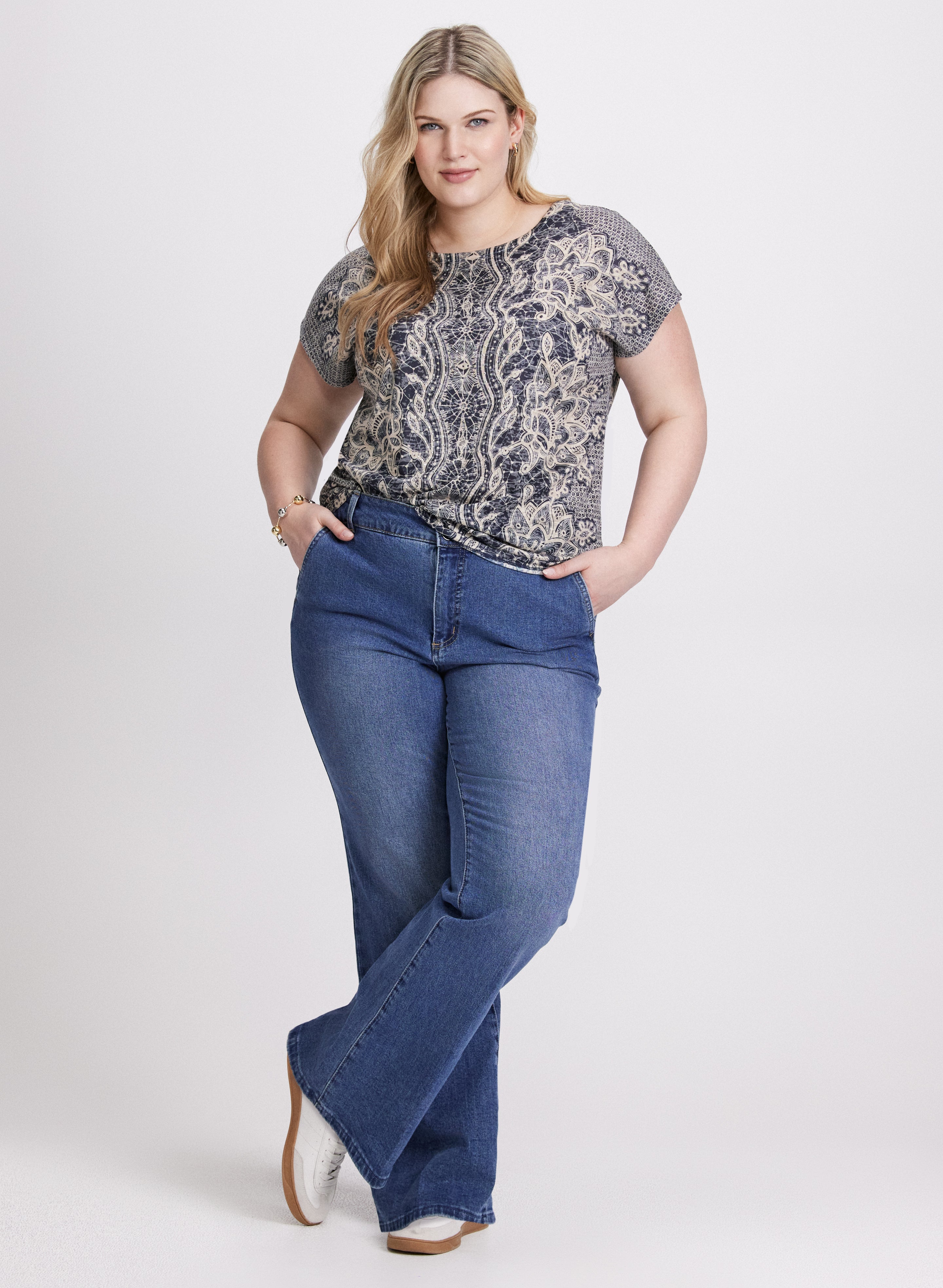 Stylish Abstract Rhinestone Embellished T-Shirt for Women | Trendy Party & Casual Wear | Perfect for Night Out, Club, and Everyday Fashion