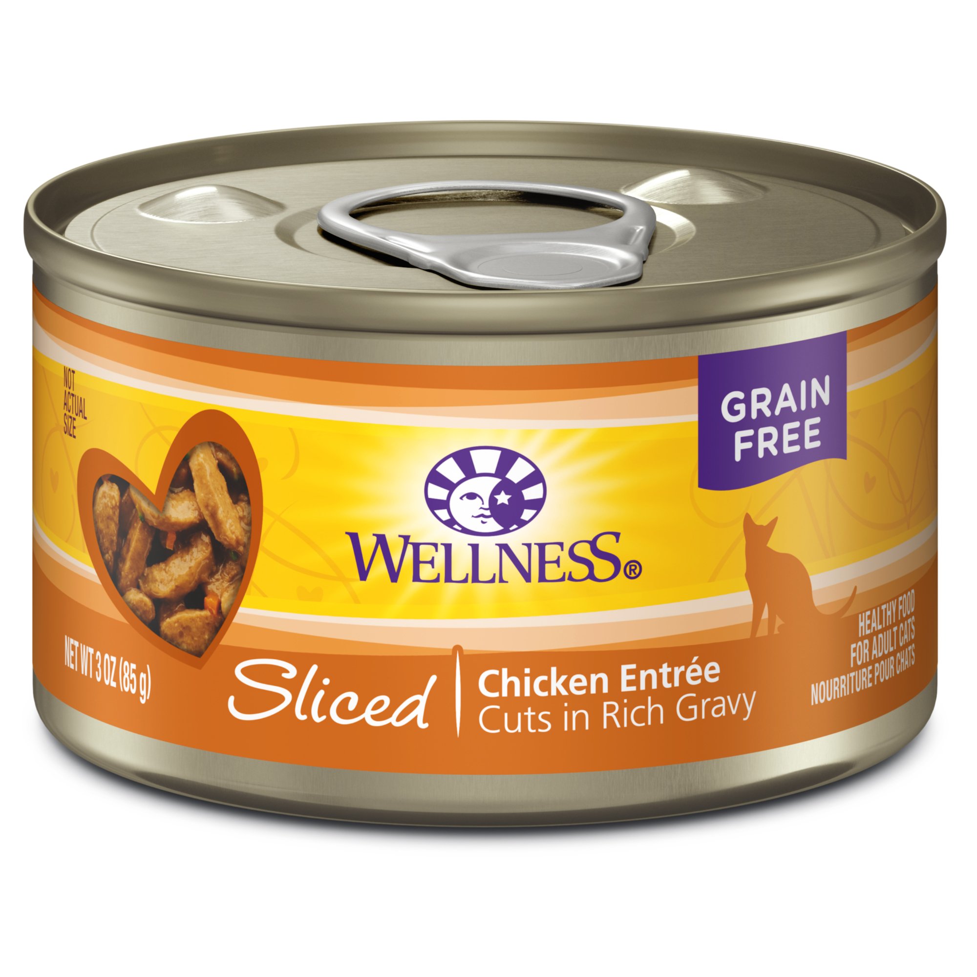 Wellness Complete Health Grain-Free Wet Canned Cat Food - Sliced Chicken Recipe, 3oz (Pack of 24) | Natural Protein for Indoor & Outdoor Cats | Perfect for Mealtime, Travel & Senior Cat Nutrition