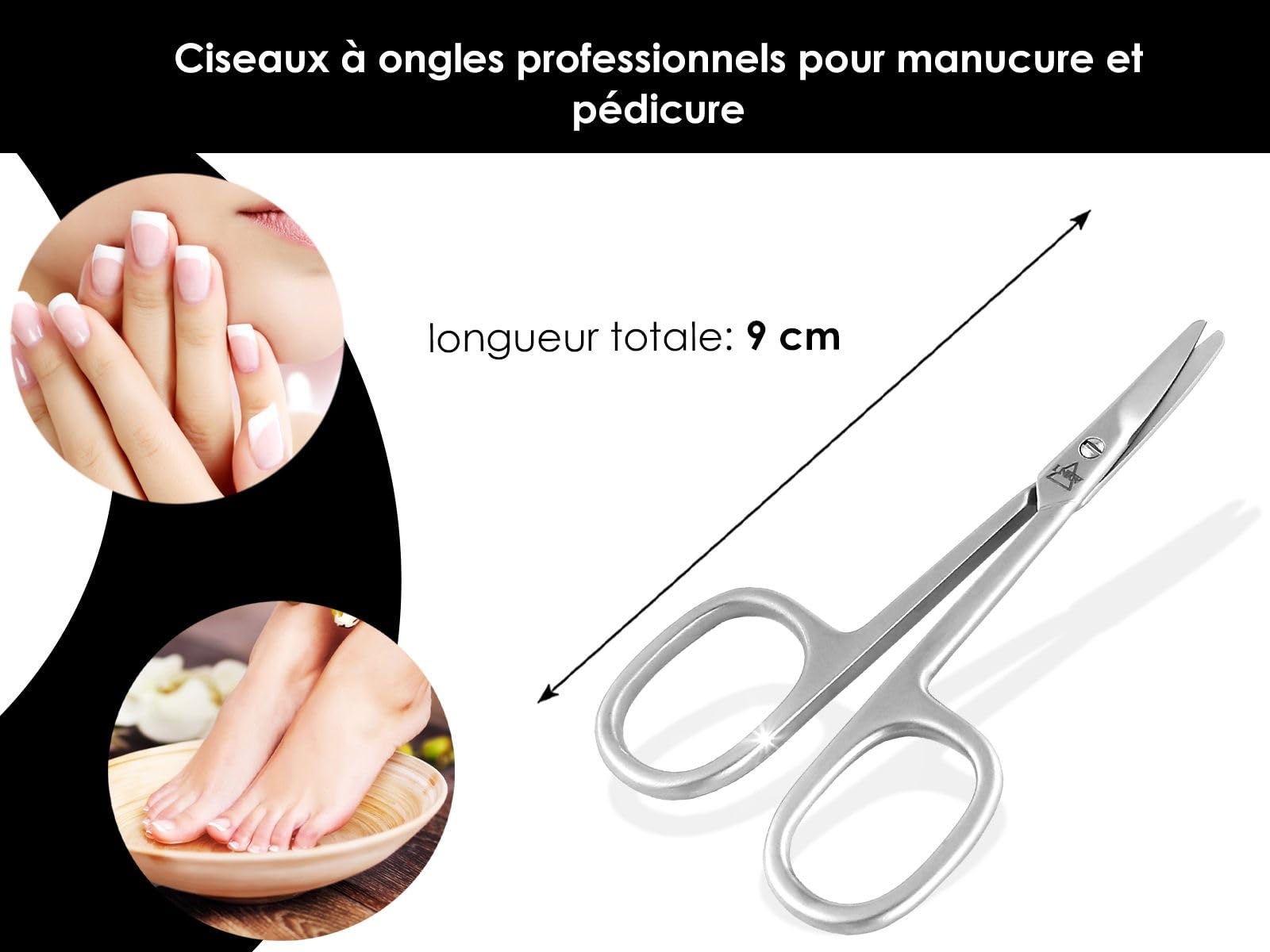 Premium Stainless Steel Nail & Cuticle Scissors - Ultra Sharp & Thin Manicure Pedicure Tools for Men & Women | Perfect for Home Grooming, Salon Use & Travel Nail Care Kits
