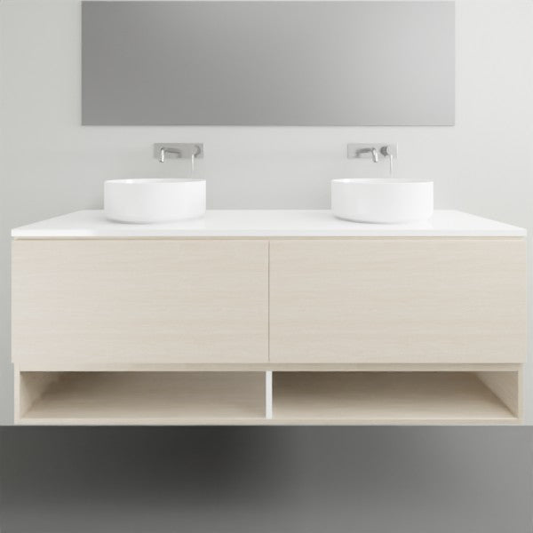 ADP Glacier Lite Shelf Slim Vanity with Solid Surface Top - Modern Bathroom Storage Solution for Small Spaces, Perfect for Makeup Organization and Bathroom Essentials