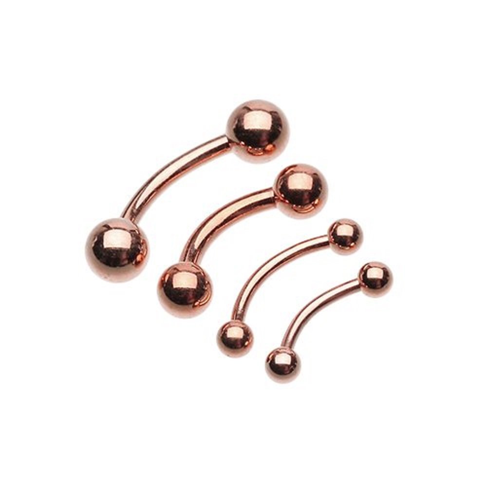 Rose Gold Plated Curved Barbell Ring for Women - WildKlass Jewelry