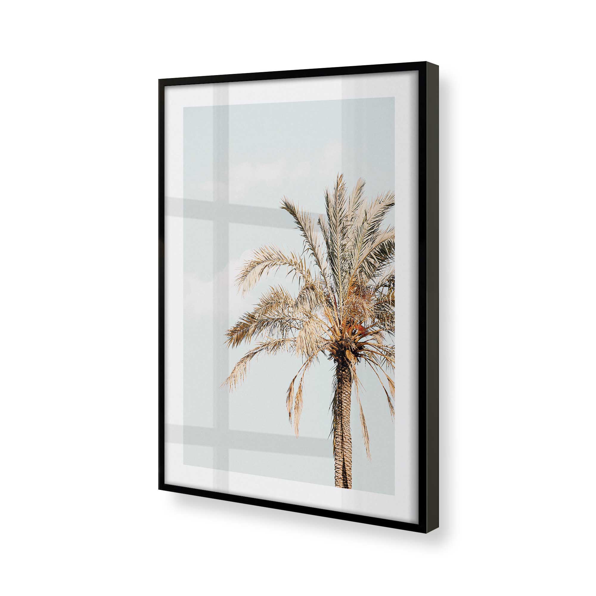 Golden Palm View Print - Tropical Beach Wall Art for Home & Office Decor - Perfect for Living Room, Bedroom, or Vacation House