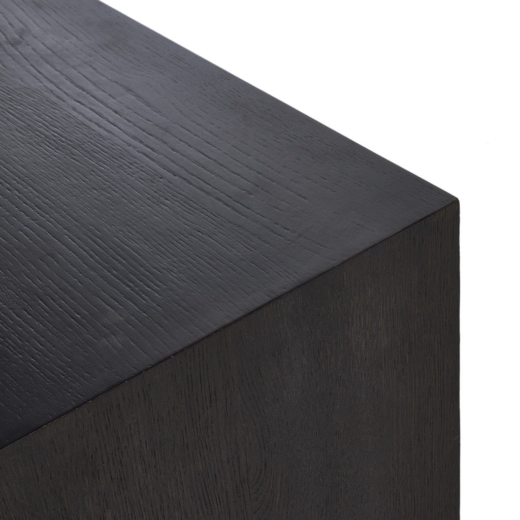 Toni Media Console in Worn Black Oak - Stylish TV Stand for Living Room, Home Theater & Entertainment Centers