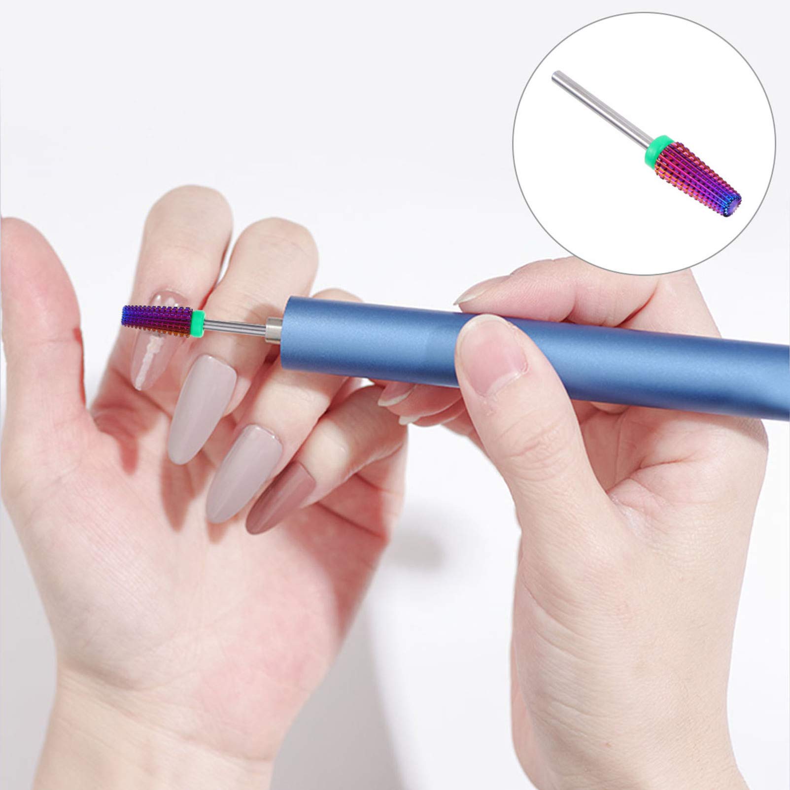 Lurrose Professional Electric Nail Drill Bits Set - 1PC Steel Nail Grinding Head for Acrylic Nails, Manicure & Pedicure Tools with Alloy Tip - Perfect for Nail Salon, Home Use & DIY Nail Art (Purple)