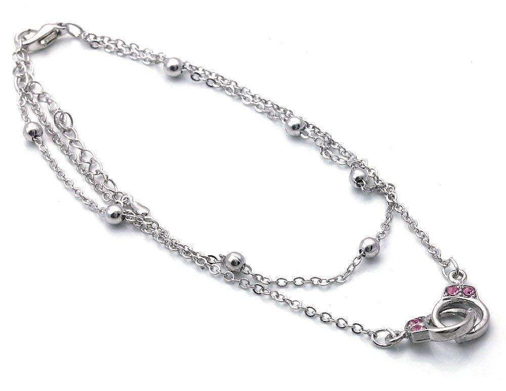 Handcuff Anklet Bracelet - Valentine's Day Gift for Women, Fashion Jewelry with Charm | Perfect for Date Night, Romantic Occasions & Everyday Wear