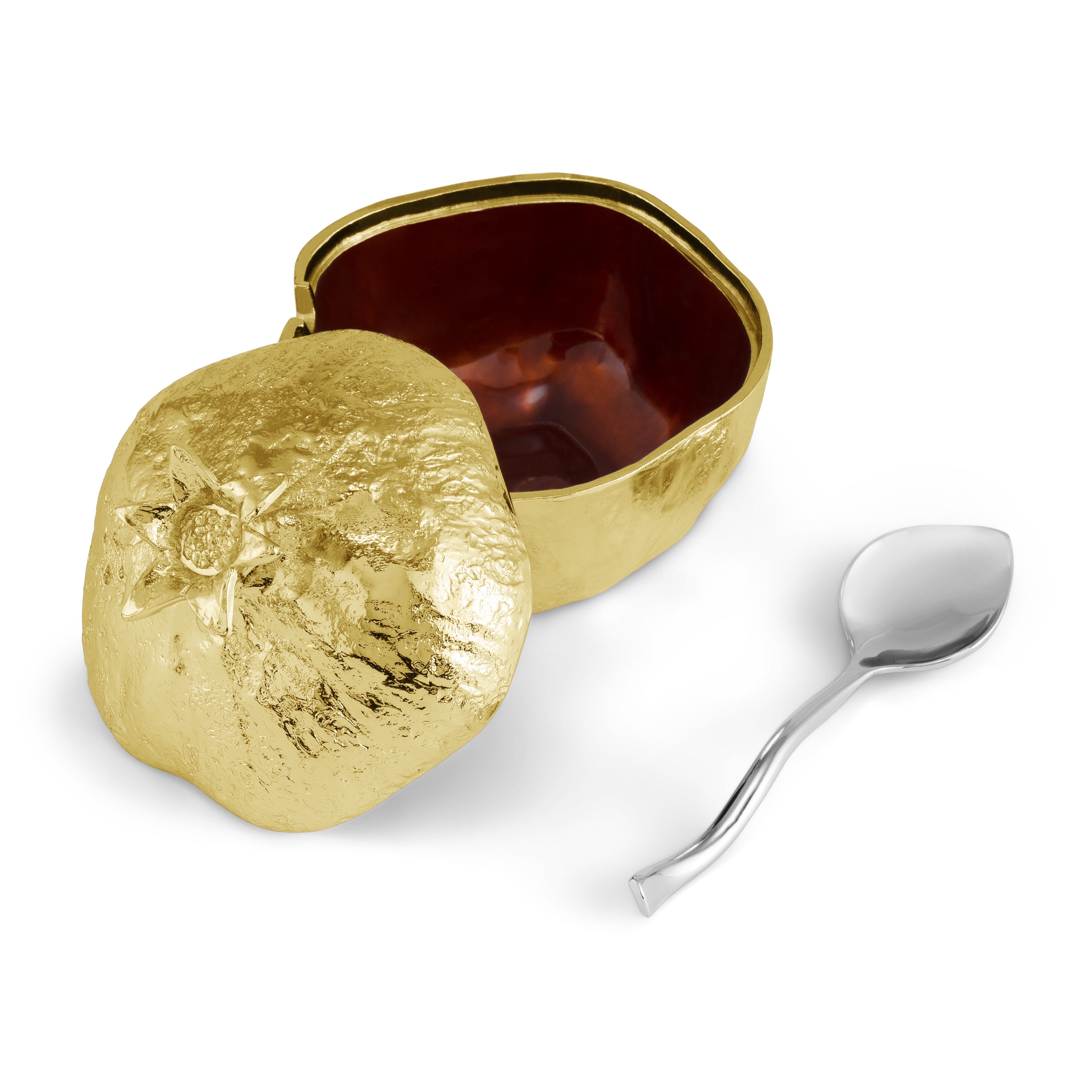 Organic Pomegranate Mini Pot with Spoon - Perfect for Breakfast, Snacks & Gifts - BPA-Free & Eco-Friendly