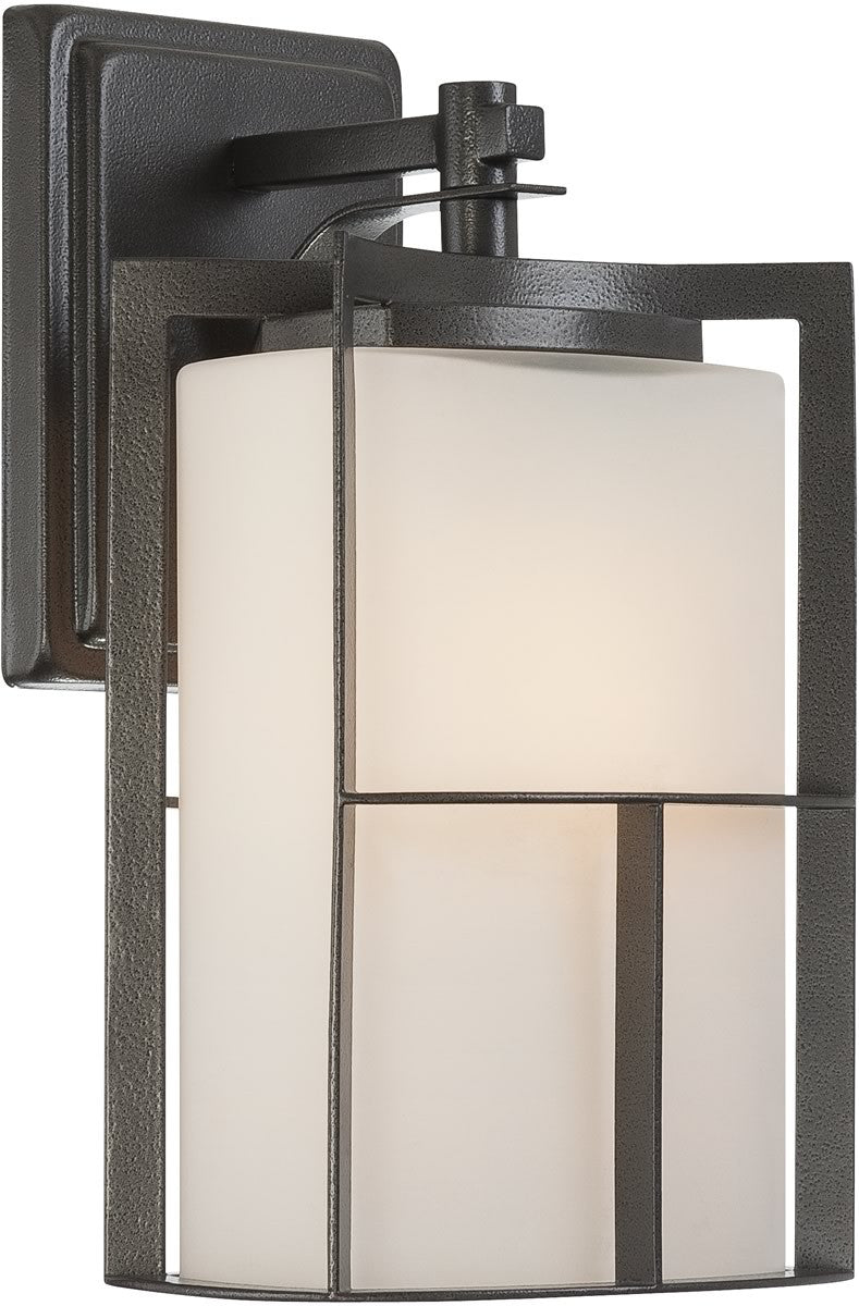 13H Braxton 1-Light Outdoor Wall Sconce in Charcoal - Weatherproof Exterior Lighting for Porch, Patio, and Garden Decor