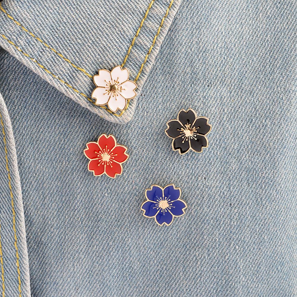 10 Pcs Sakura Brooch Pins - Cherry Blossom Enamel Lapel Pins for Women & Men - Cute Floral Coat Jacket Hat Badge Accessories - Perfect for Office Wear, Weddings, and Spring Fashion Outfits