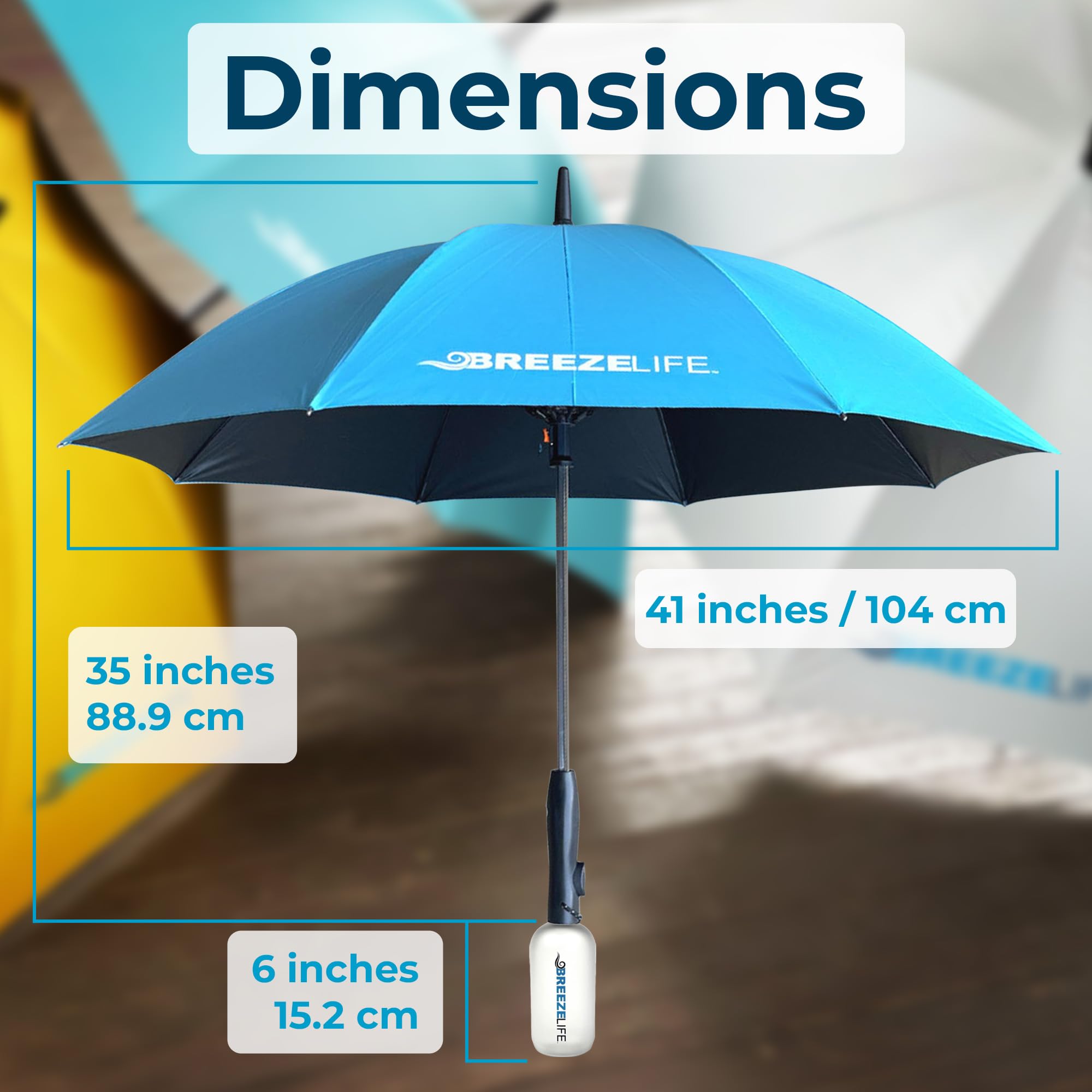 Mister Breeze Sun Umbrella with Fan - Portable Cooling for Beach & Outdoor