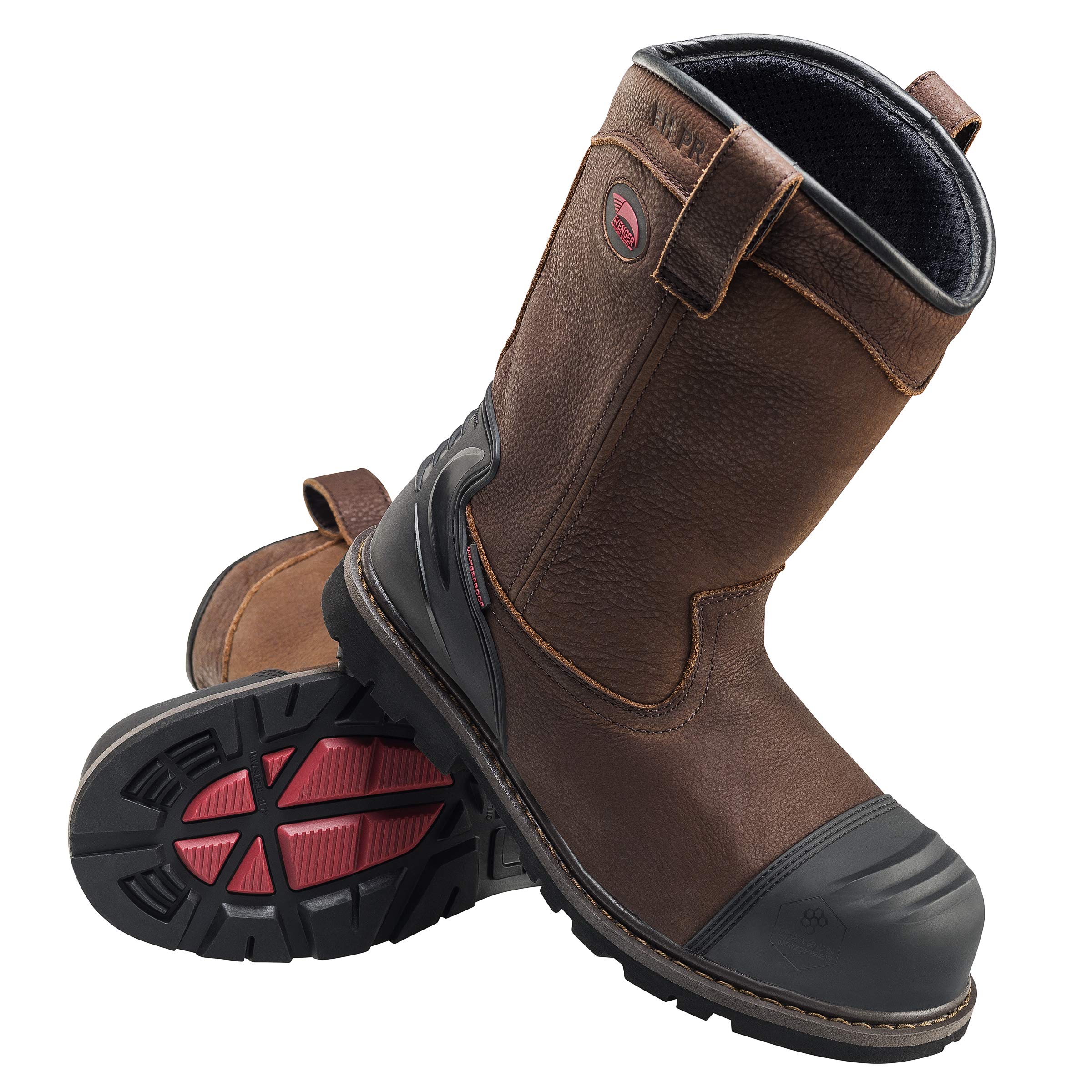 Avenger A7876 Men's Carbon Toe EH PR Waterproof Wellington Work Boots - Safety Work Shoes for Construction, Oil Rig & Outdoor Jobs (Size 16 M) | Slip Resistant & Electrical Hazard Protection for Industrial Workers