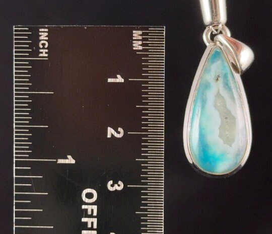 CHRYSOCOLLA Crystal Pendant Necklace - Natural Gem Silica & Blue Chalcedony Stone in Sterling Silver Teardrop Setting - Fine Jewelry for Women, Healing Crystal Gift for Spiritual Healing & Energy Balance - Perfect for Meditation, Yoga & Everyday Wear
