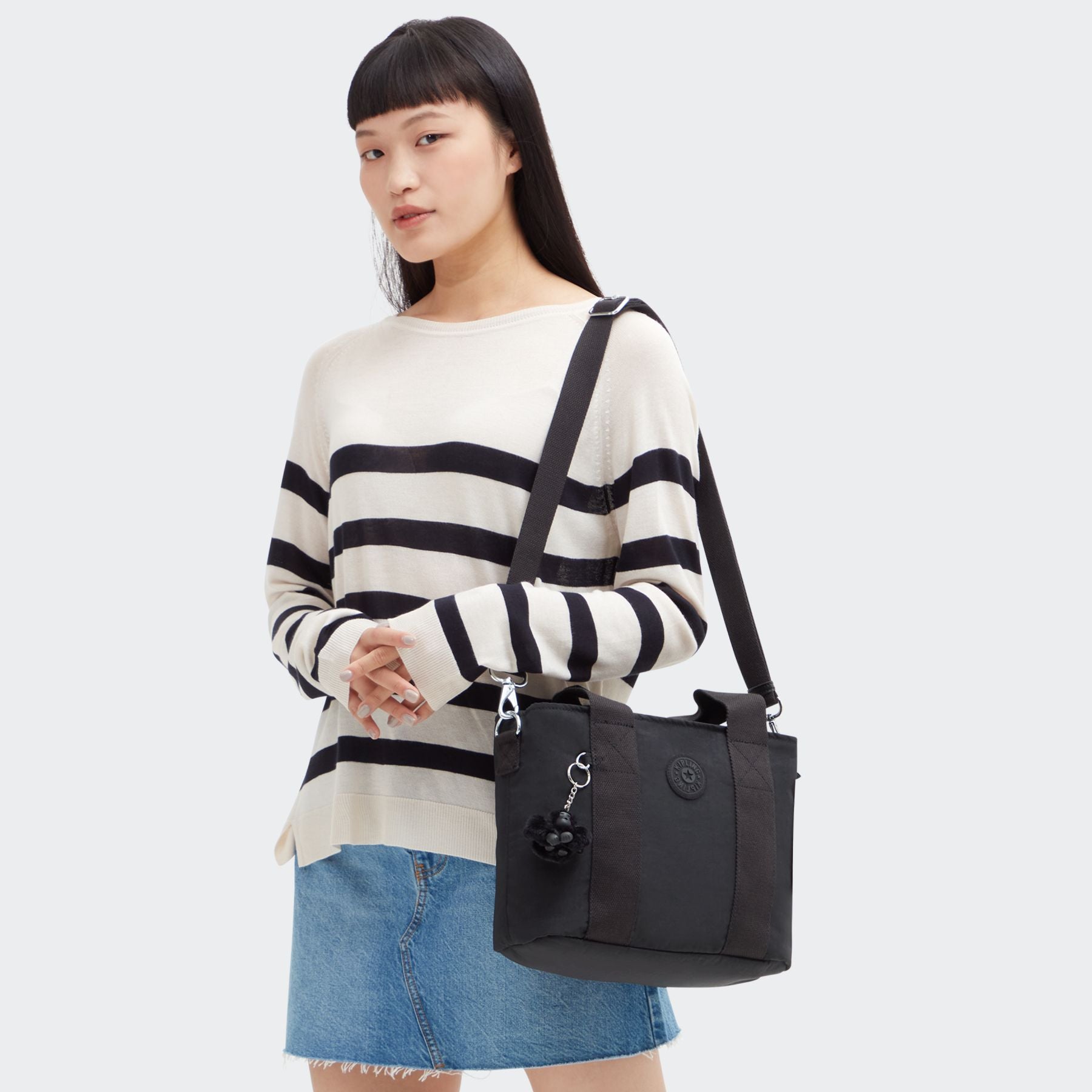 Kipling Minta Medium Tote Bag for Women - Lightweight Durable Shoulder Bag in Relaxed Grey | Perfect for Work, Travel & Everyday Use