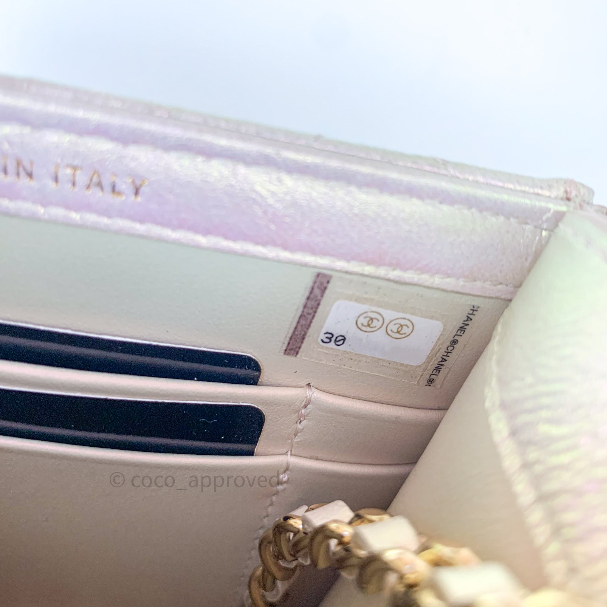 Chanel Classic Ivory Iridescent Gold Hardware Phone Holder - Luxury Designer Phone Case for iPhone & Samsung - Perfect for Parties, Travel & Everyday Use