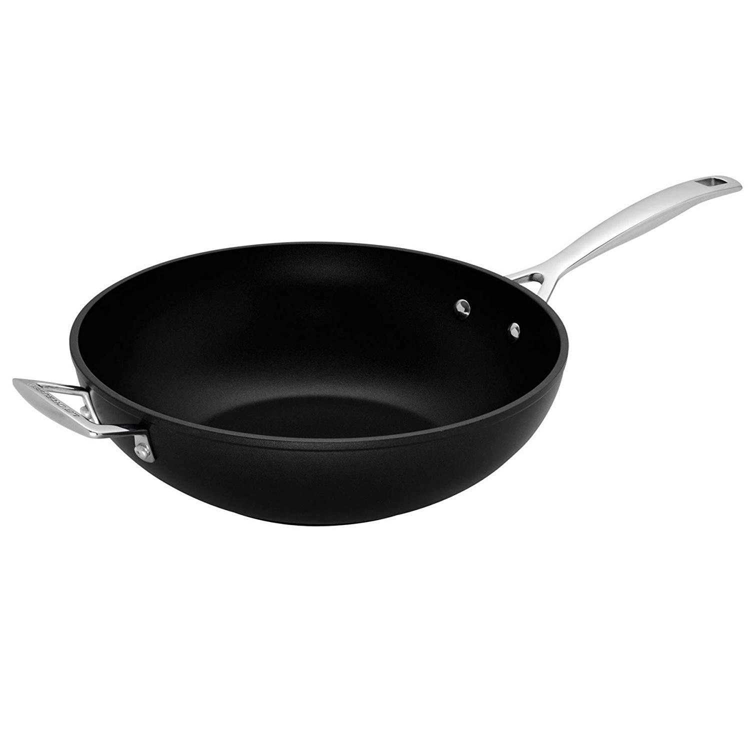 Le Creuset Non-Stick Aluminum Handle Wok Pan, 30 cm Diameter, Works with All Heat Sources Including Induction, Black (51104300010202) - Perfect for Stir-Frying, Sautéing, and Asian Cooking