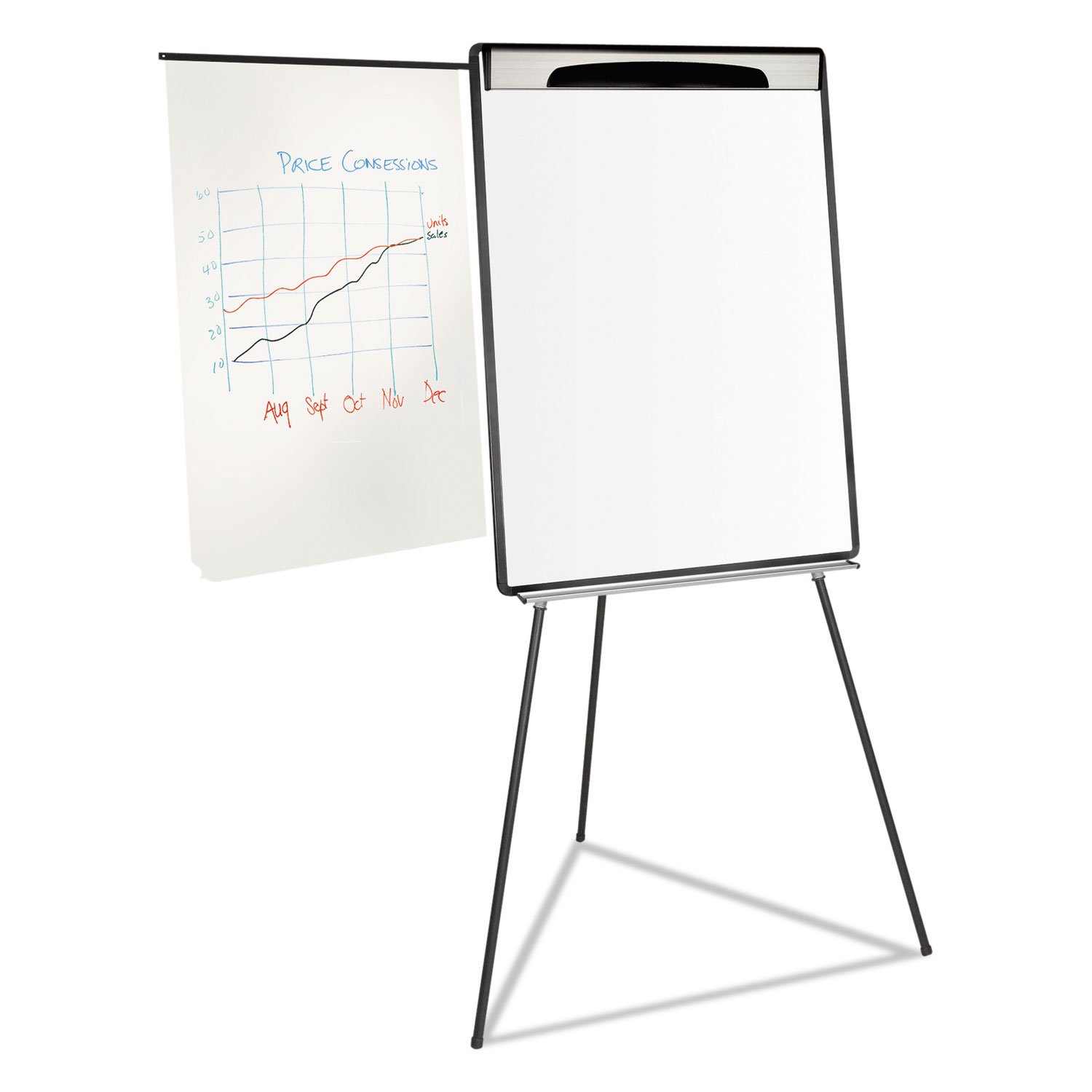MasterVision EA23062119 Magnetic Gold Ultra Dry Erase Tripod Easel with Extendable Arms (32