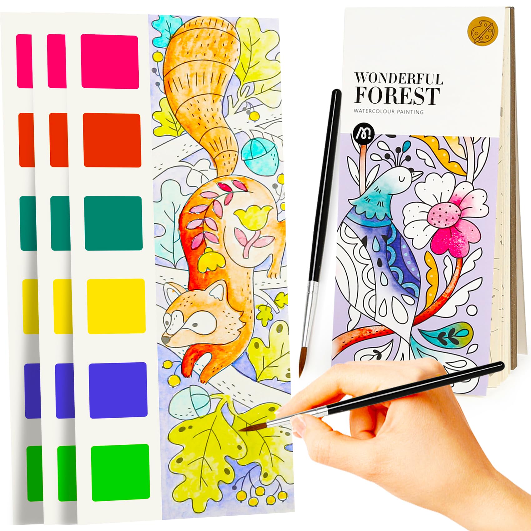 Watercolor Coloring Books for Kids Ages 5-12 | Travel Pocket Watercolor Paint Set | Birthday Party & Easter Gift for Toddlers | Creative Art & Craft Activity for Home, School & Travel