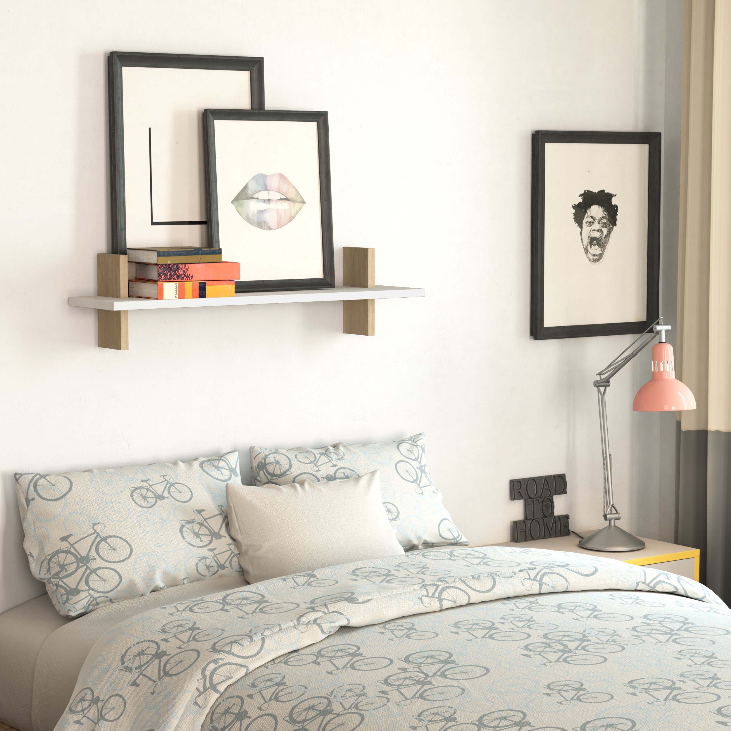 Kestrel Floating Wall Shelf - Modern Wooden Shelf for Living Room, Bedroom, Bathroom - Perfect for Displaying Decor, Books & Plants - Easy to Install & Space-Saving Storage Solution