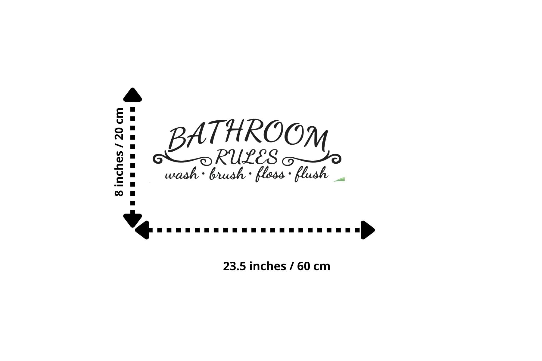 2 Pack Bathroom Wall Decals - Vinyl Stickers with Bathroom Rules: WASH BRUSH FLOSS FLUSH & SOAK RELAX ENJOY BUBBLE - Easy Peel and Stick Removable Decor for Washroom, Toilet, and Spa-Like Atmosphere