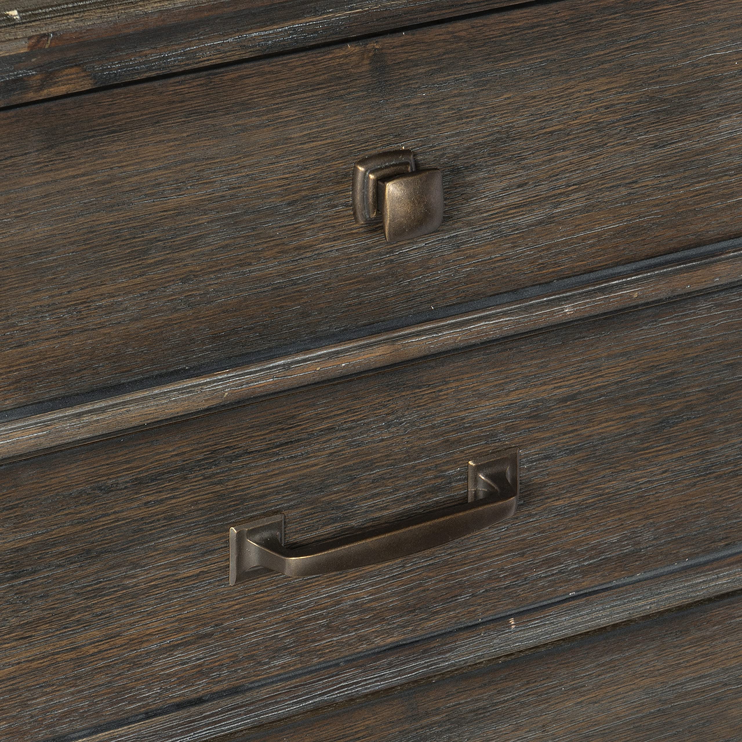 Lexicon Busselton 3-Drawer Nightstand - Rustic Brown Wood Bedside Table for Bedroom, Living Room & Guest Room - Compact Storage Cabinet with Drawers for Home Decor