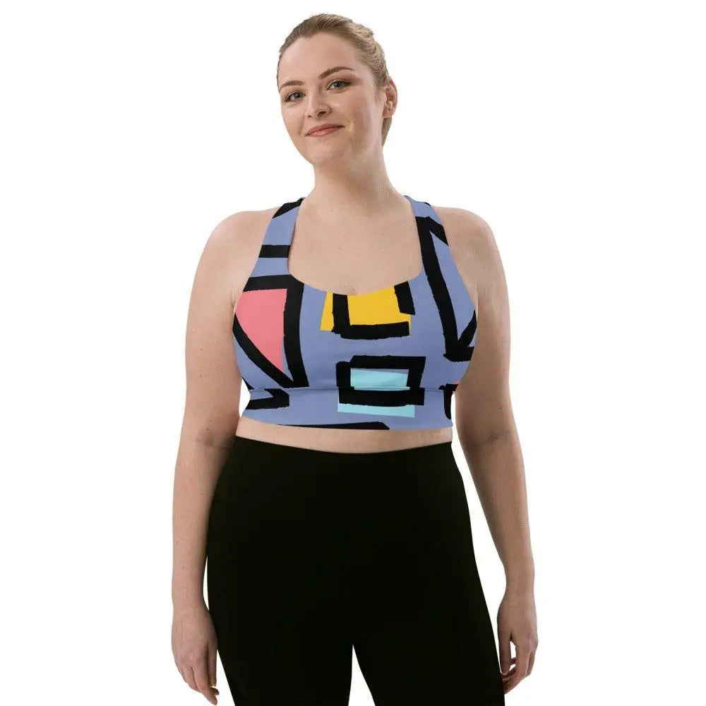 Double Layer Front Longline Sports Bra for Women - High Support Yoga Bra with Compression Fabric - Perfect for Running, Gym Workouts & Yoga Sessions